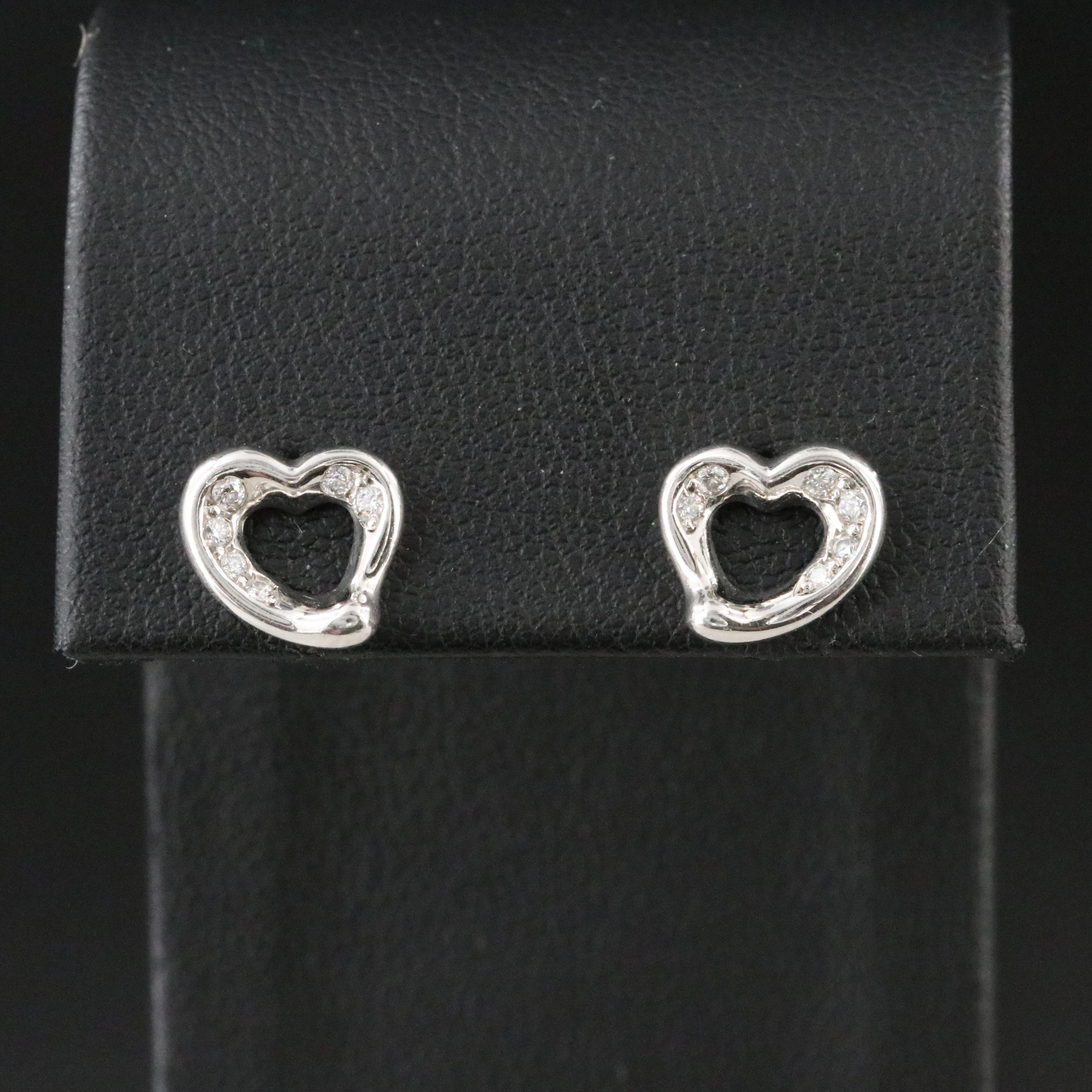 Elsa Peretti for Tiffany & Co. Platinum Diamond Open Heart Earrings