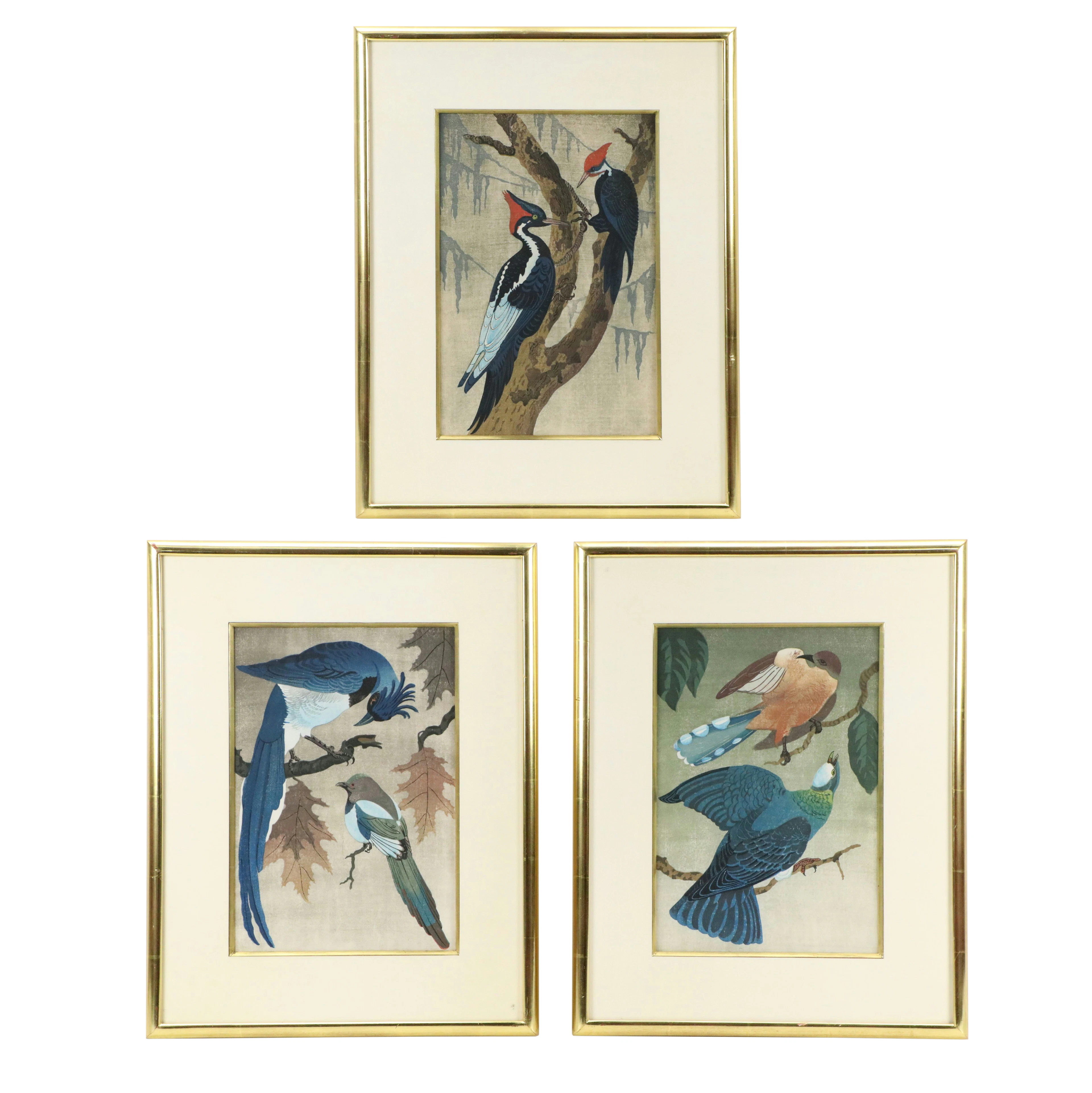 Anthony LaPaglia Ornithological Woodblock Prints, Early to Mid-20th Century