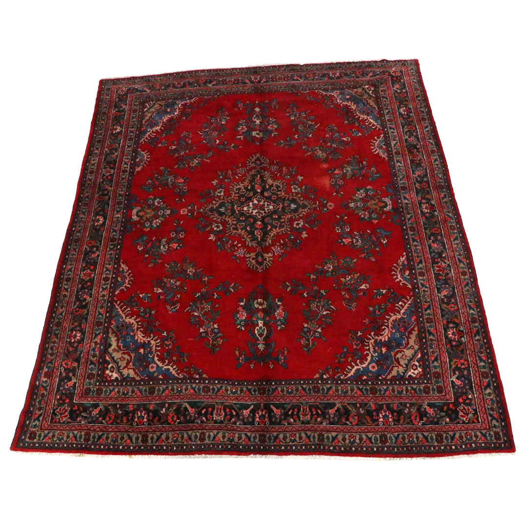 9'10 x 12'8 Hand-Knotted Persian Sarouk Area Rug