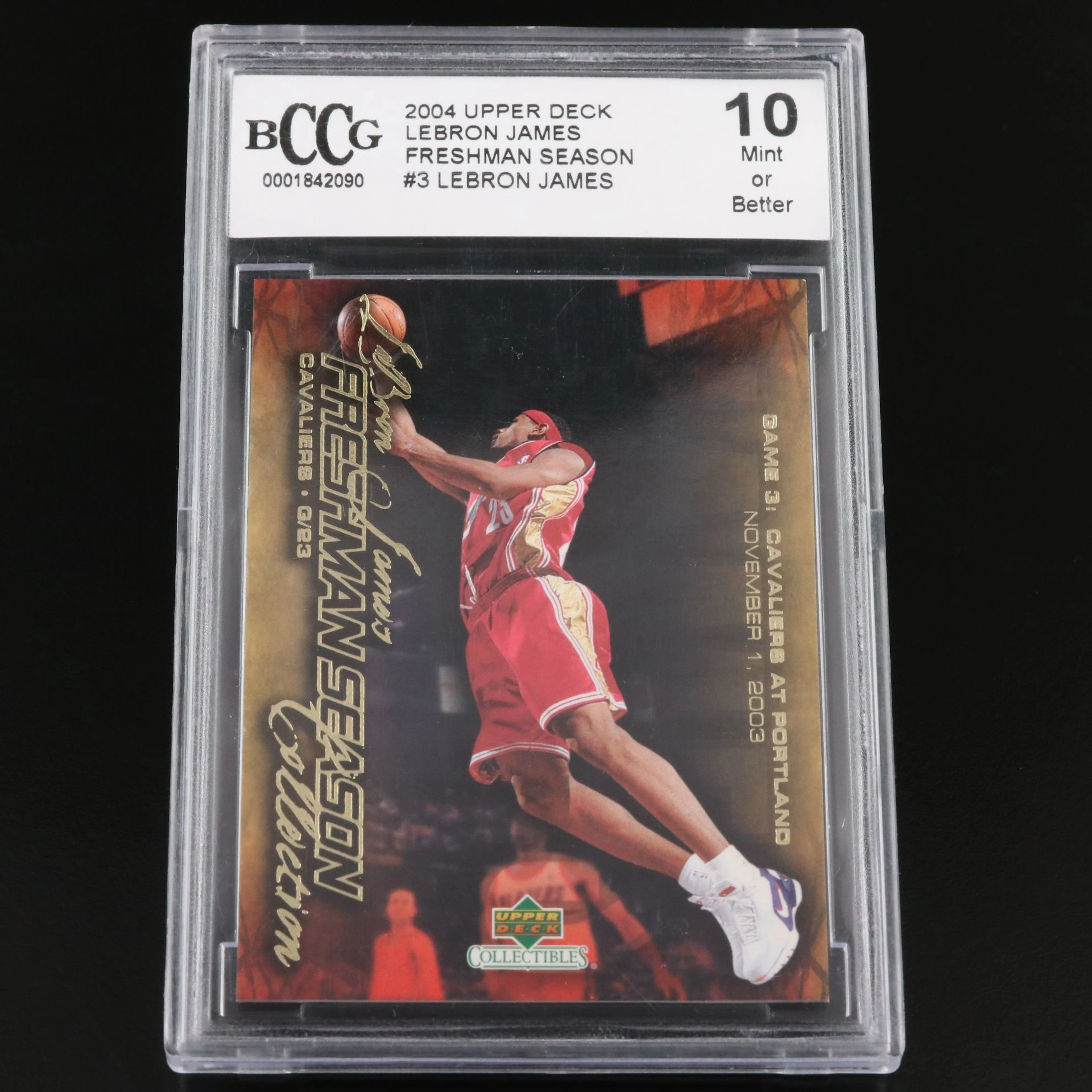 2004 Upper Deck LeBron James Freshman Season Basketball Card Graded BCCG 10
