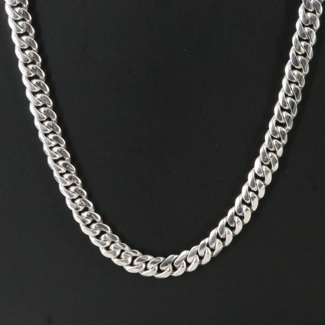 Fine Silver Curb Link Necklace