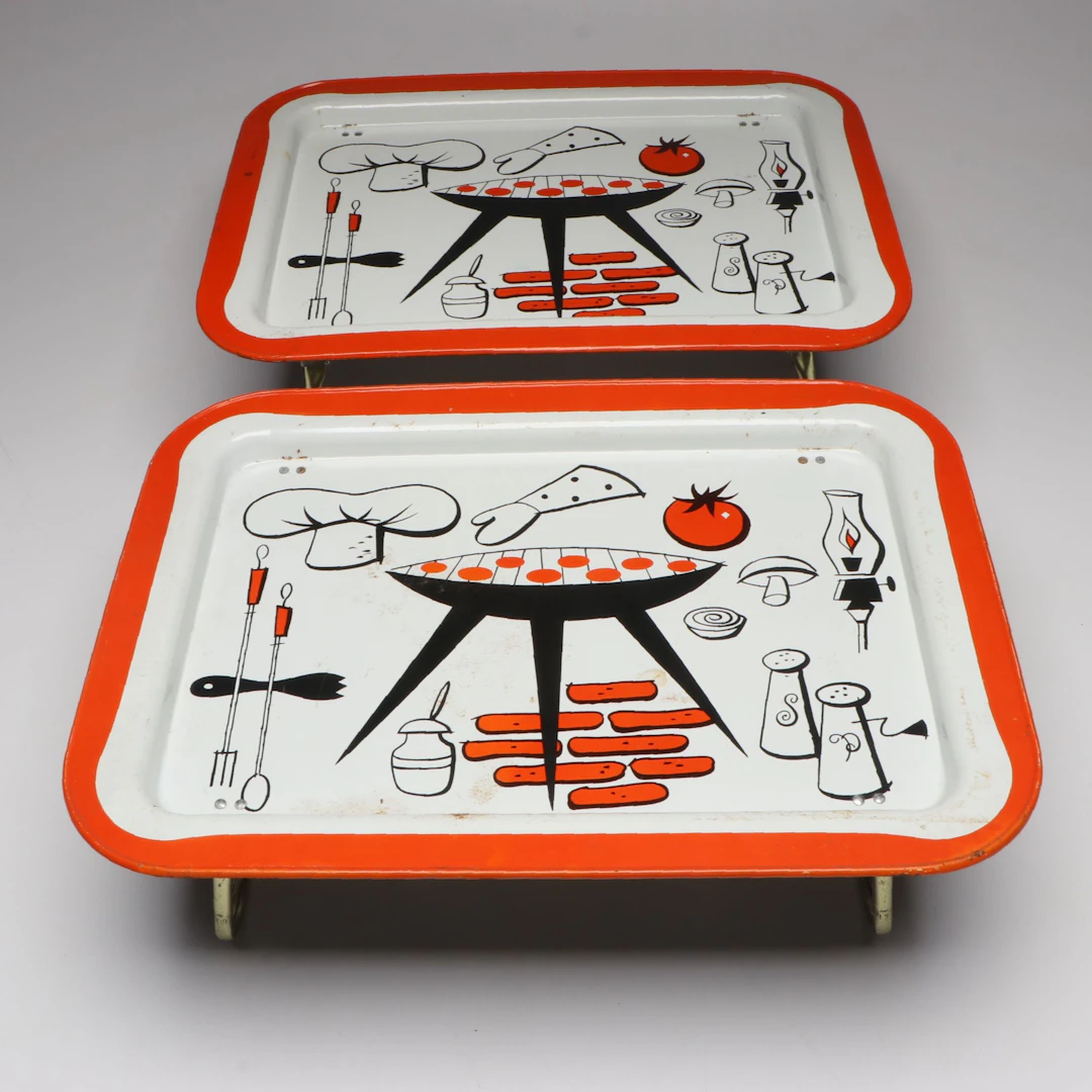 Pair of Mid Century Modern Style Metal Lap Trays, Mid-20th Century