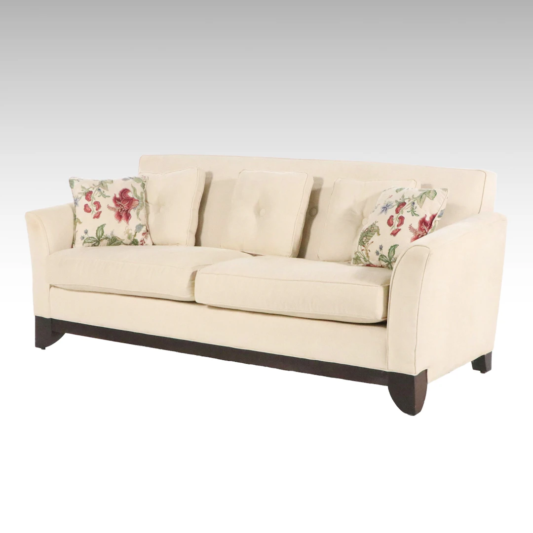 Rowe Furniture Cream Fabric Sofa
