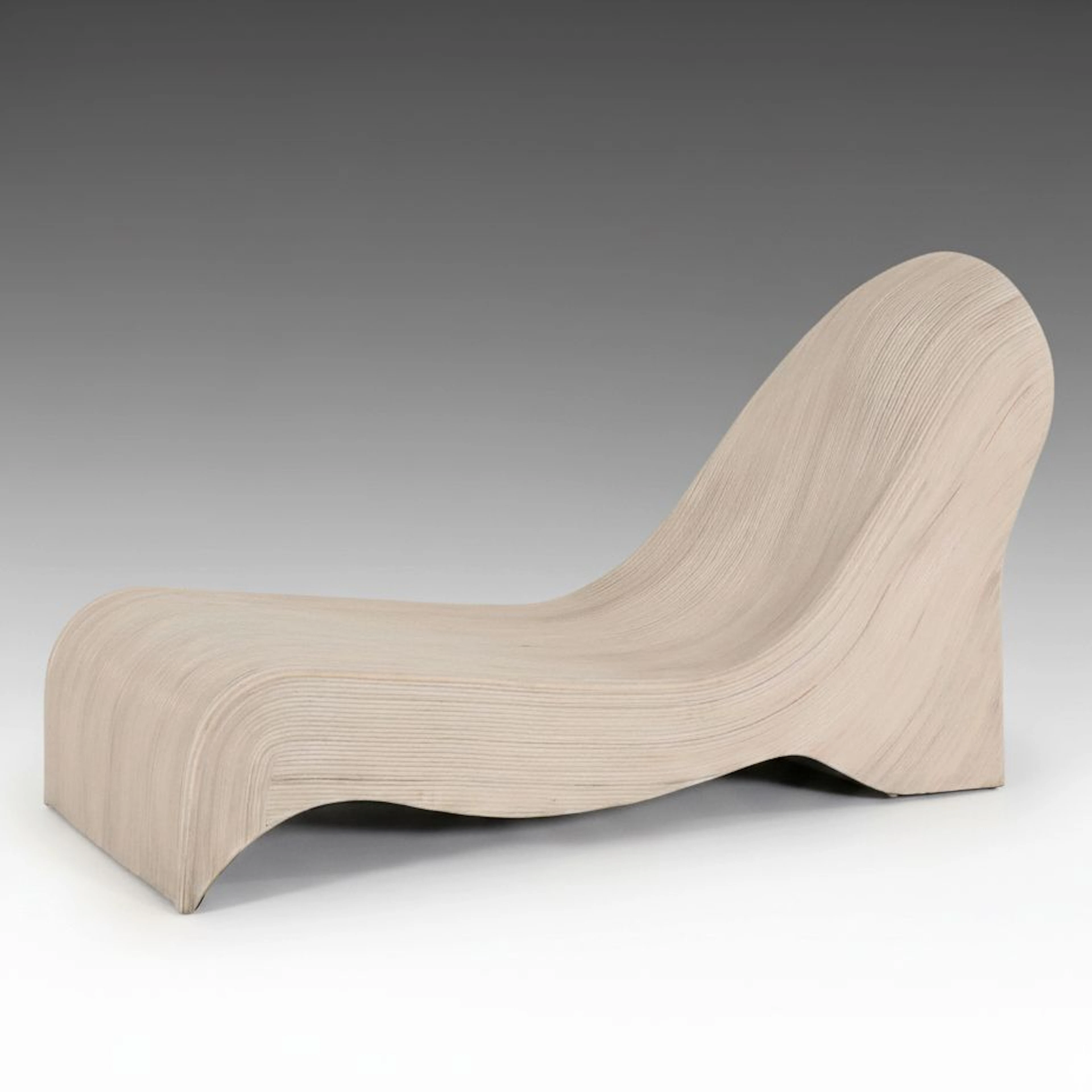 Modern Contemporary Sculptural Split Reed Chaise