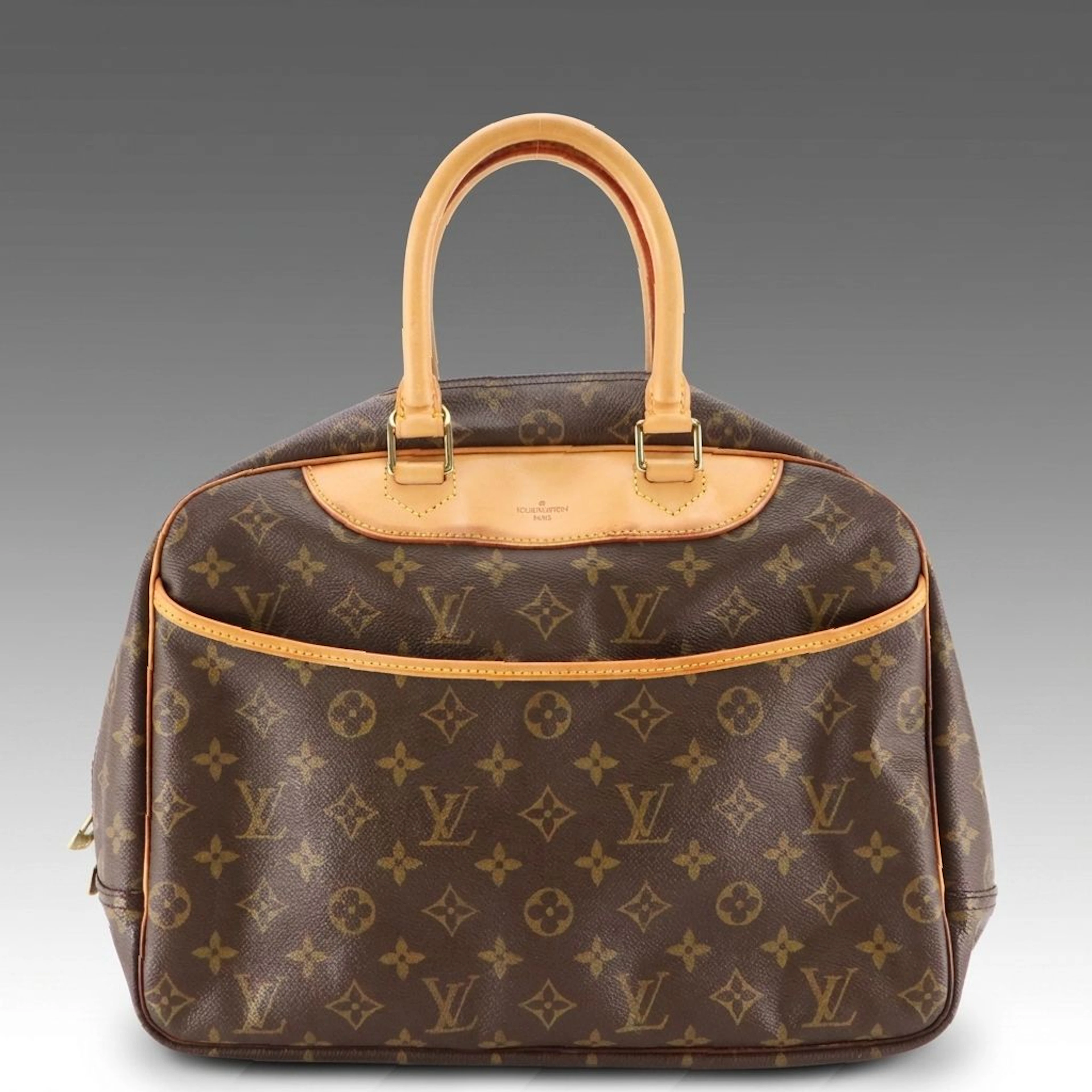 Louis Vuitton Deauville Handbag in Monogram Canvas and Vachetta Leather
