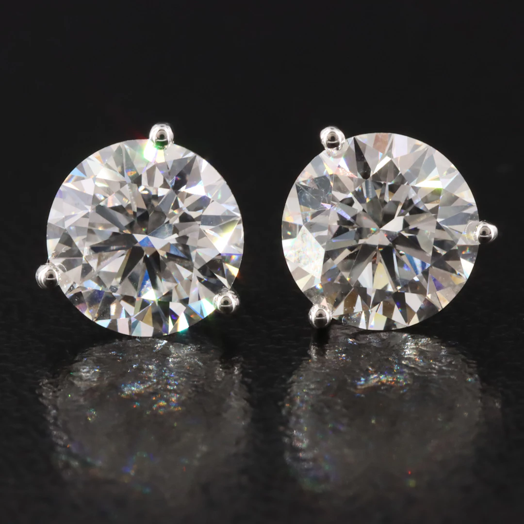14K 4.02 CTW Lab Grown Diamond Stud Earrings with IGI Reports