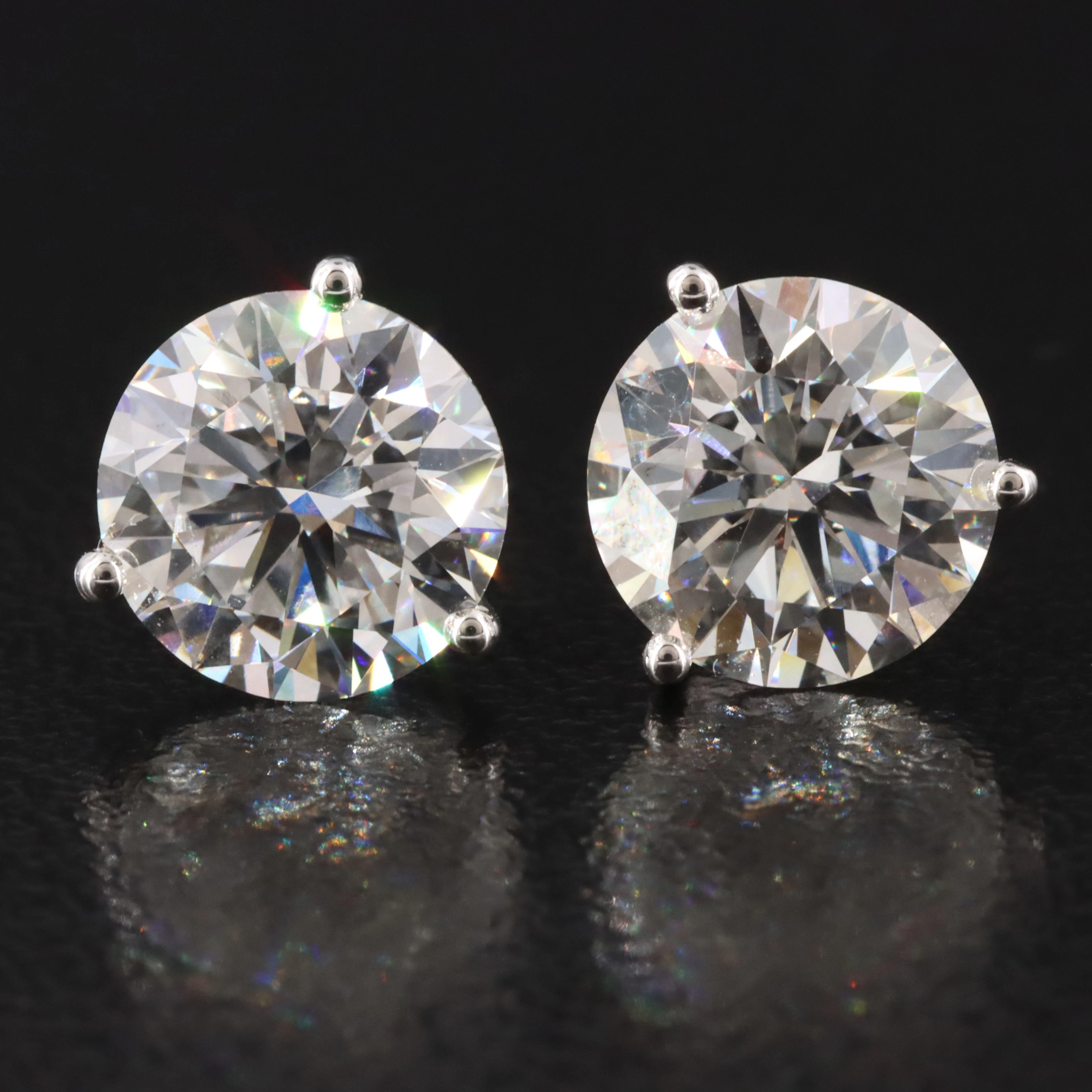 14K 4.02 CTW Lab Grown Diamond Stud Earrings with IGI Reports