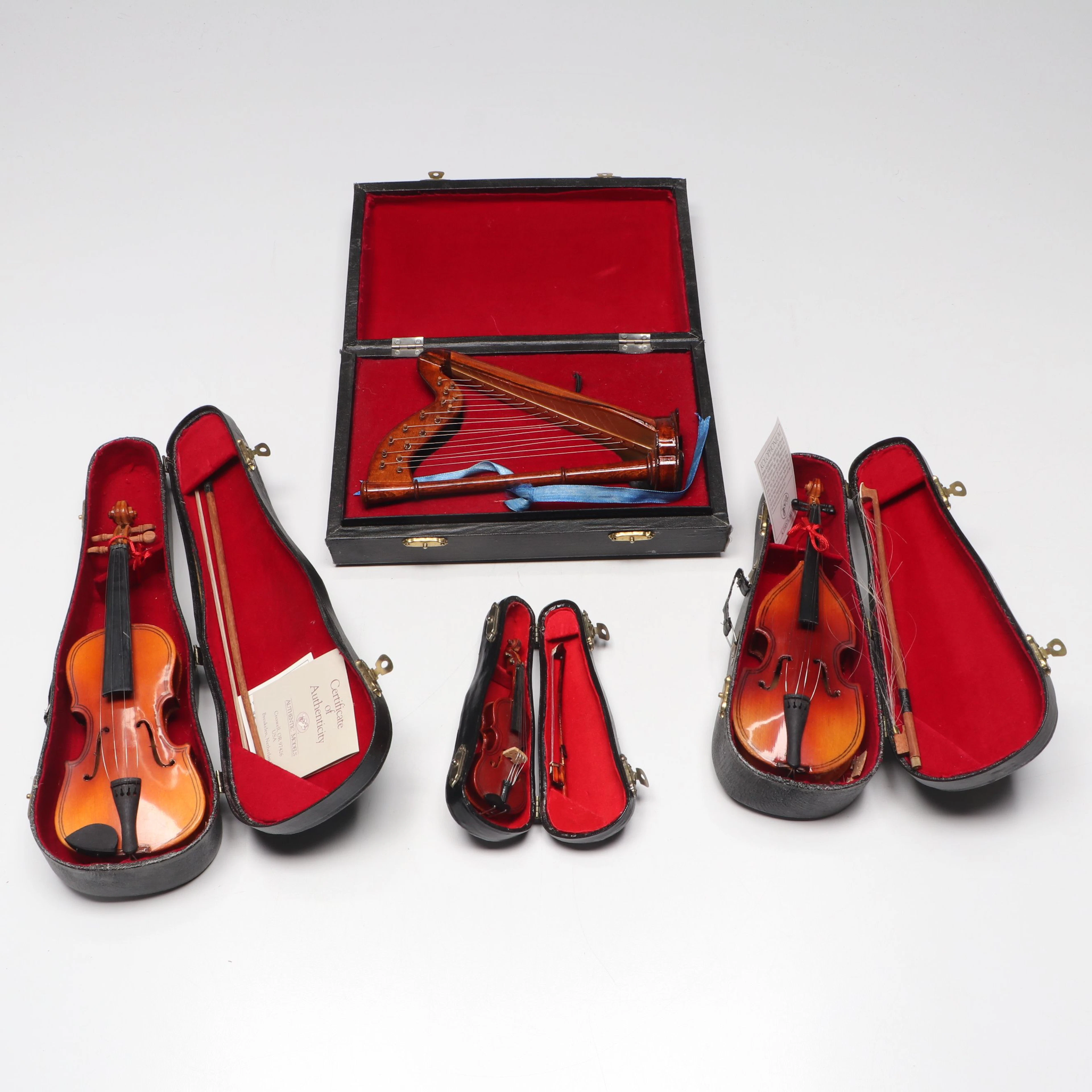 Miniature Violins and Harp