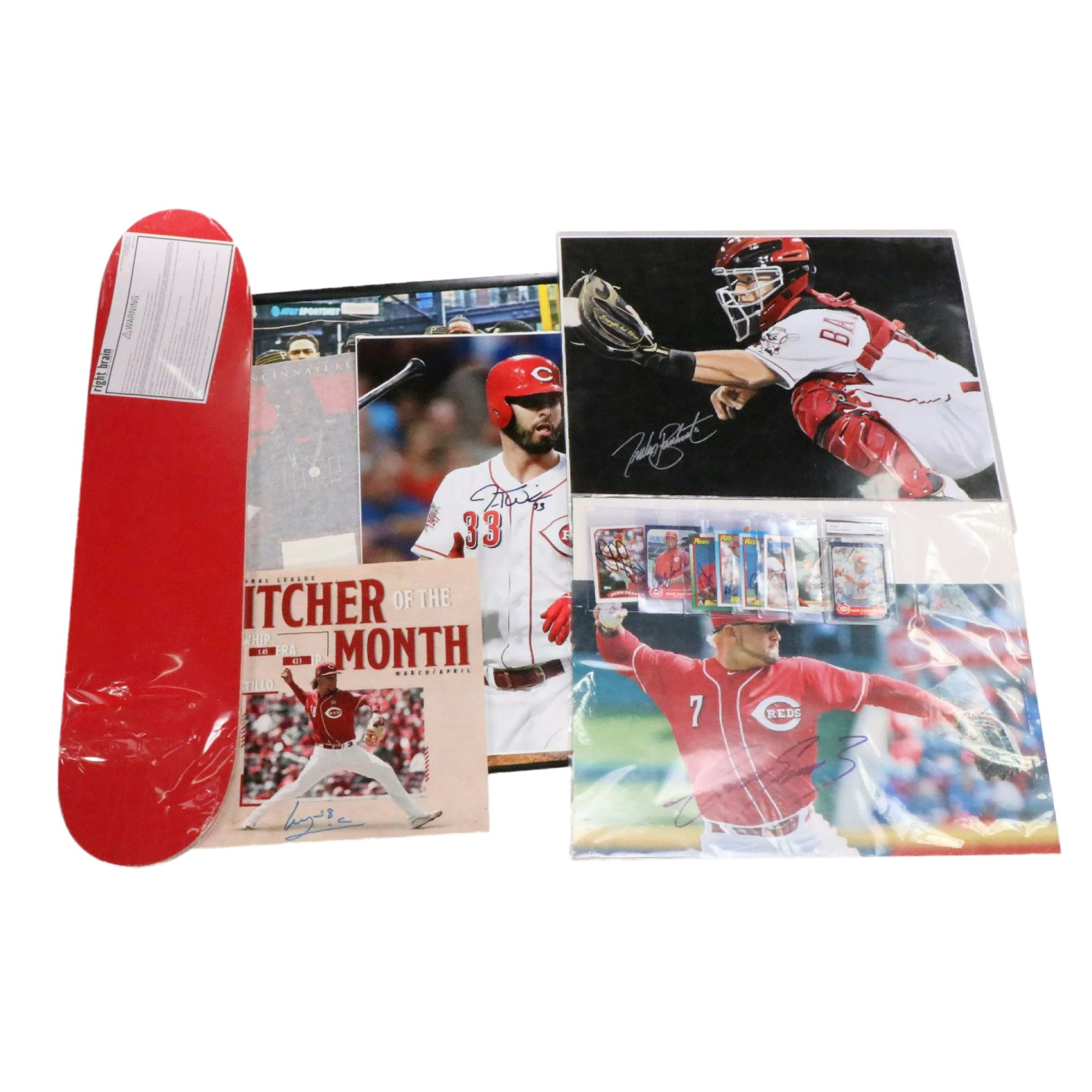 Cincinnati Reds Signed Prints with Skateboard Deck and More