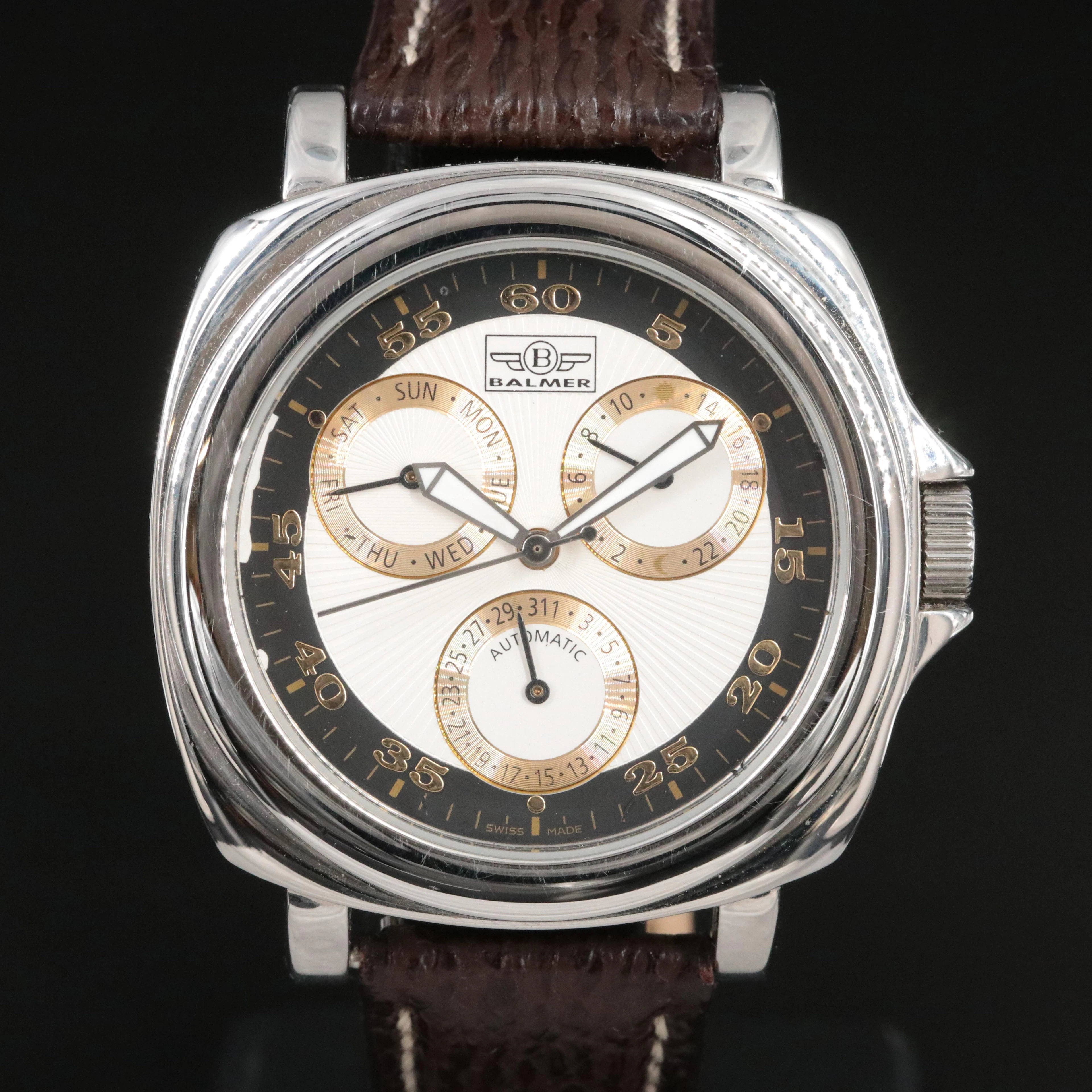Balmer Stainless Steel Automatic Day-Date Watch