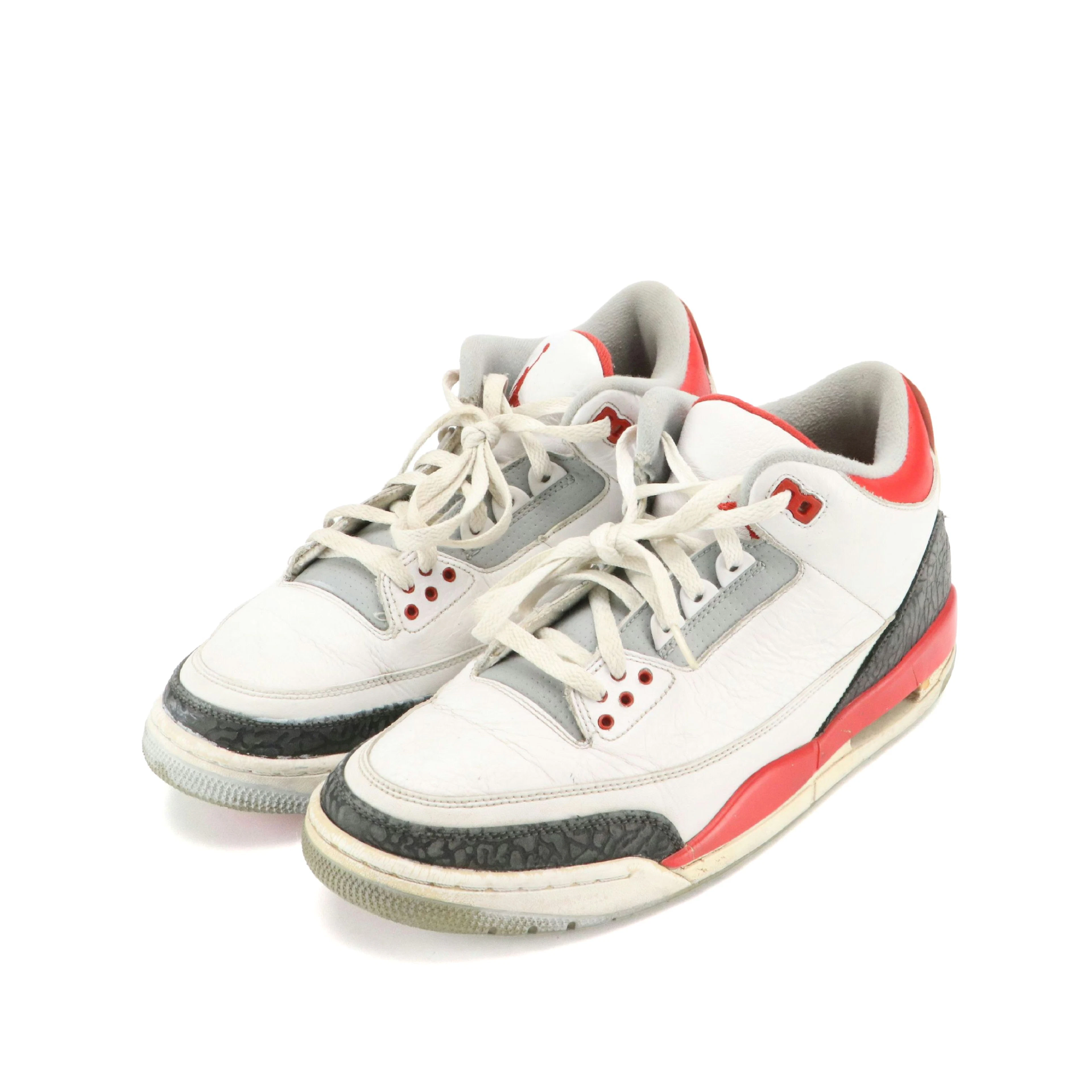 Men's Air Jordan Retro 3 "Fire Red" Leather Sneakers