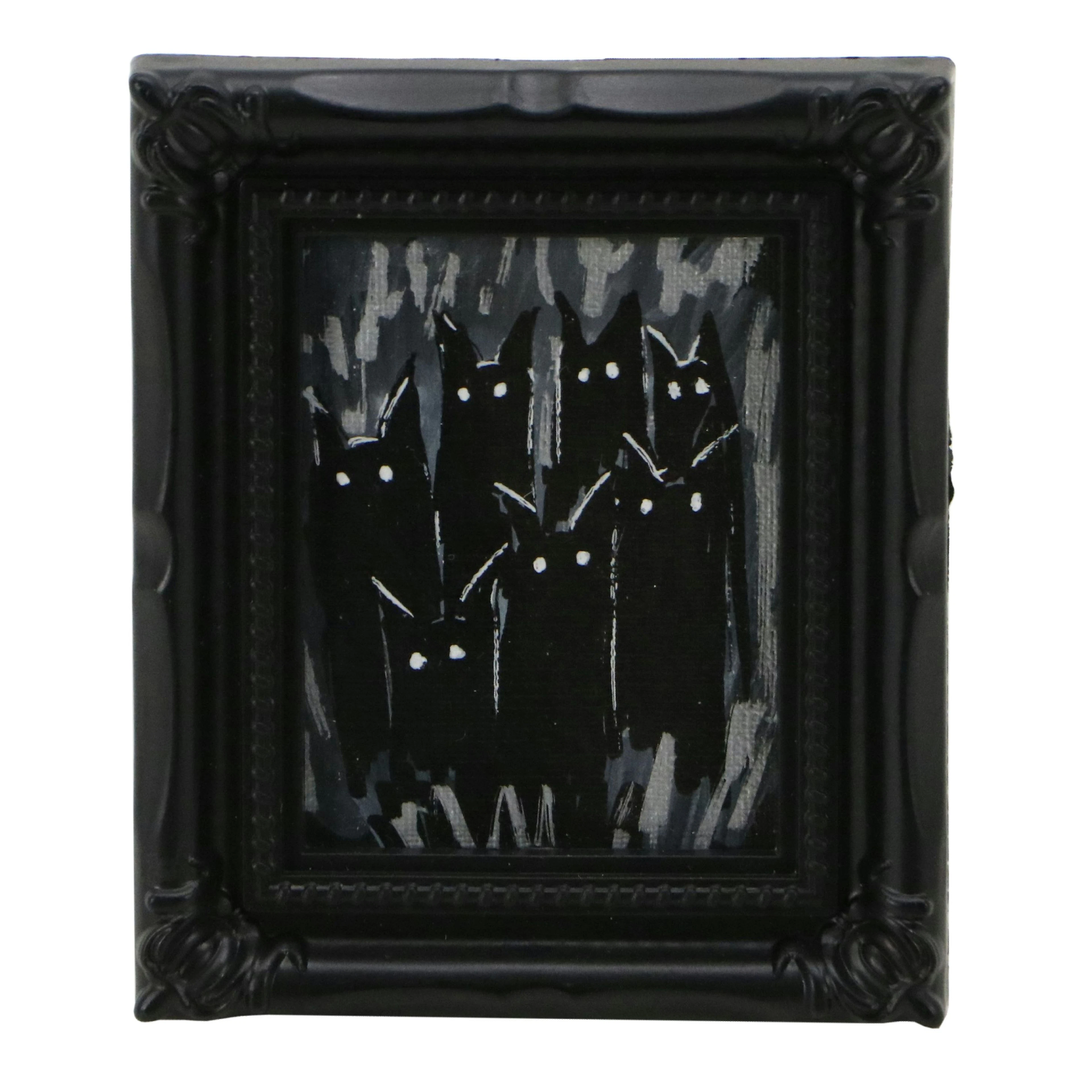 Nina Smit Miniature Nocturne Acrylic Painting of Cats, 2026