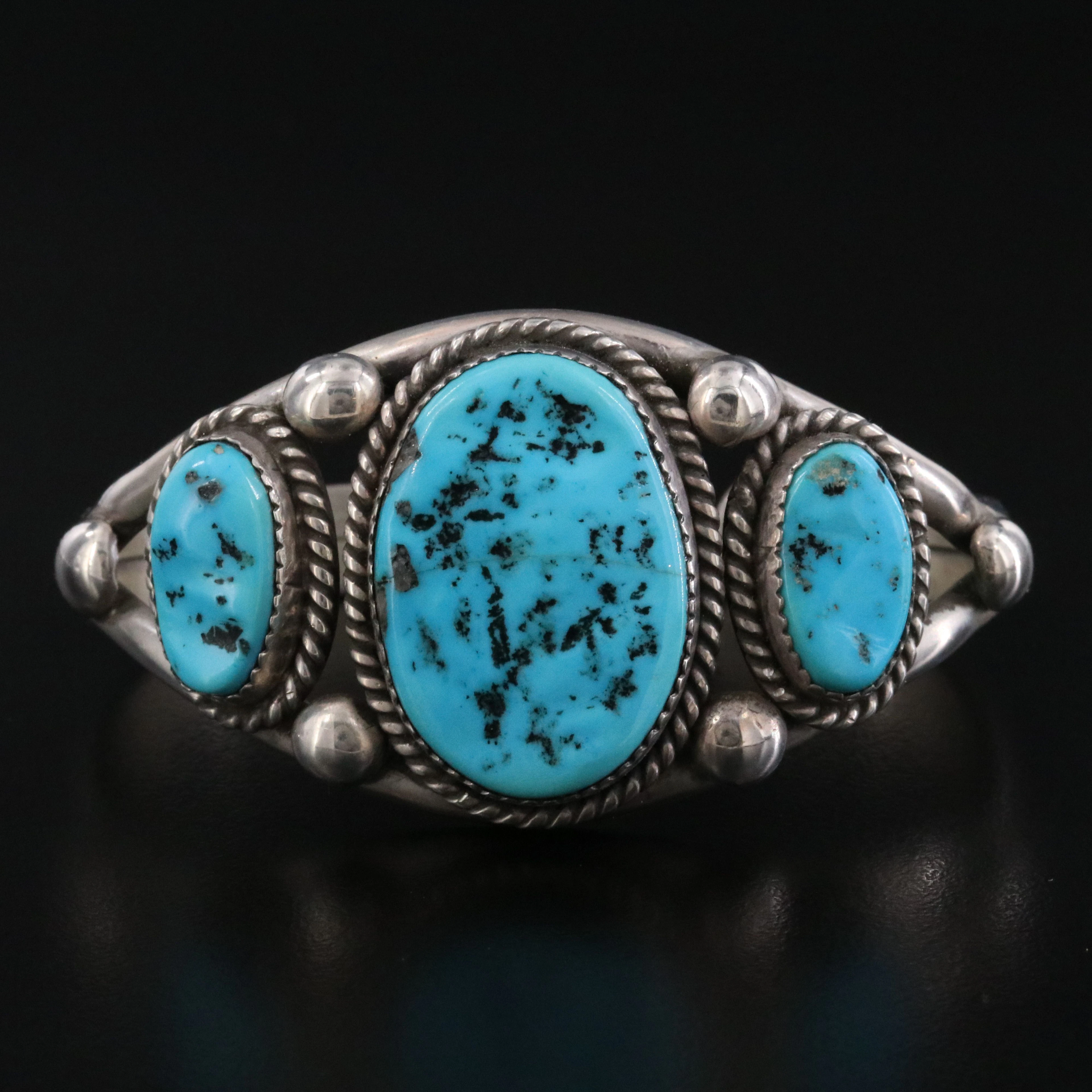 Arnold Goodluck Navajo Diné Sterling Turquoise Bracelet