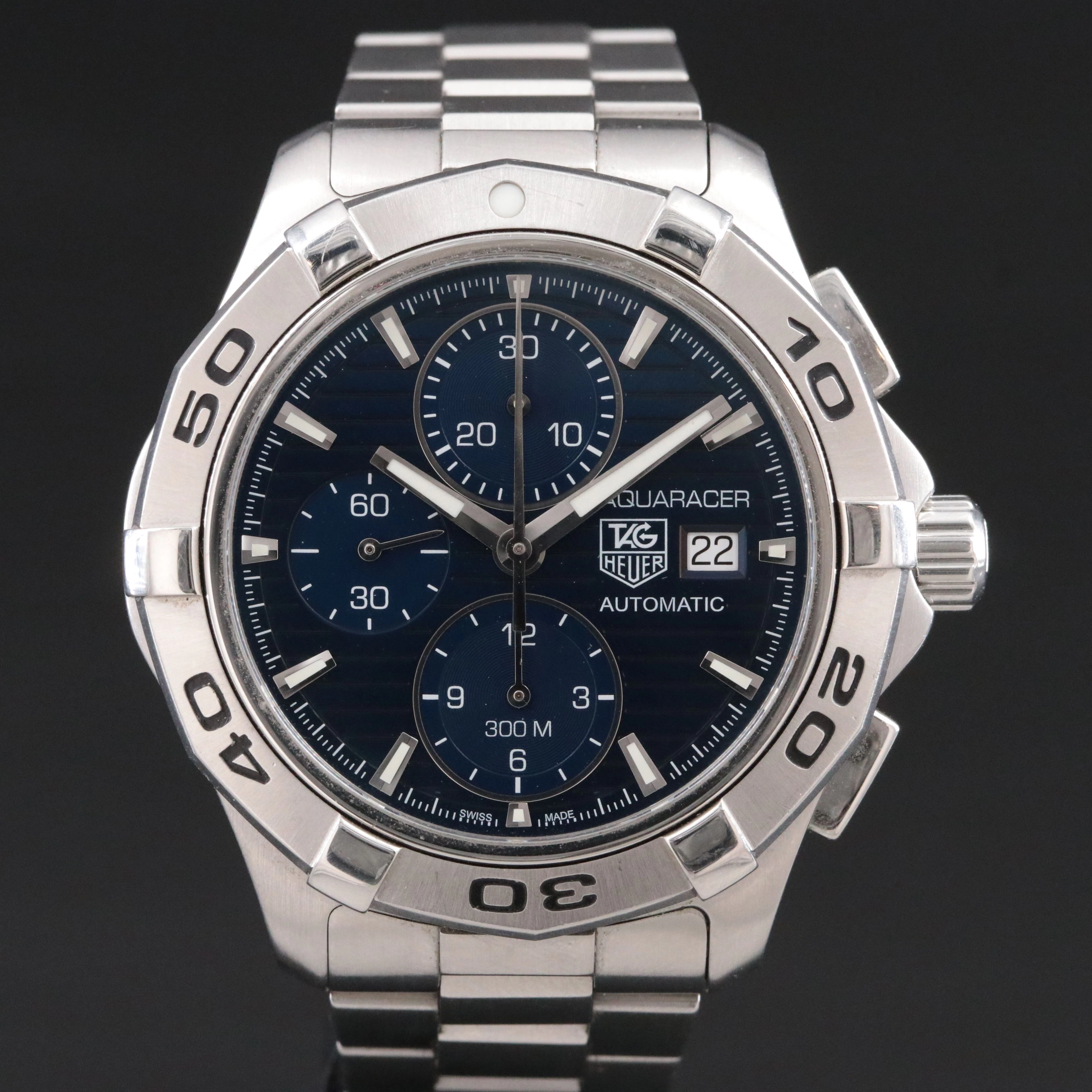 TAG Heuer Aquaracer Chronograph Blue Steel Automatic Watch CAP2112