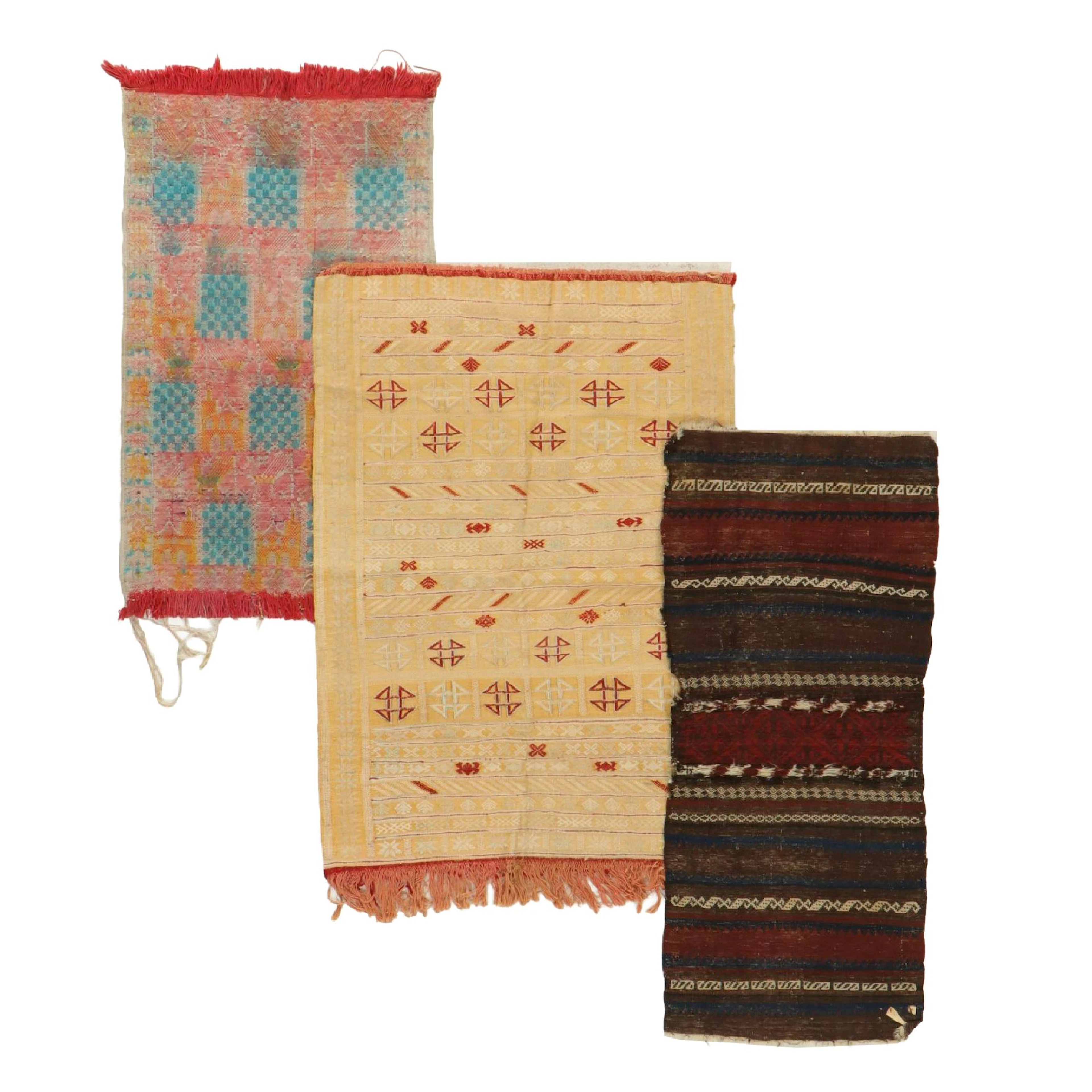 2'2 x 3'9 Moroccan and Other Handwoven Kilim Accent Rugs