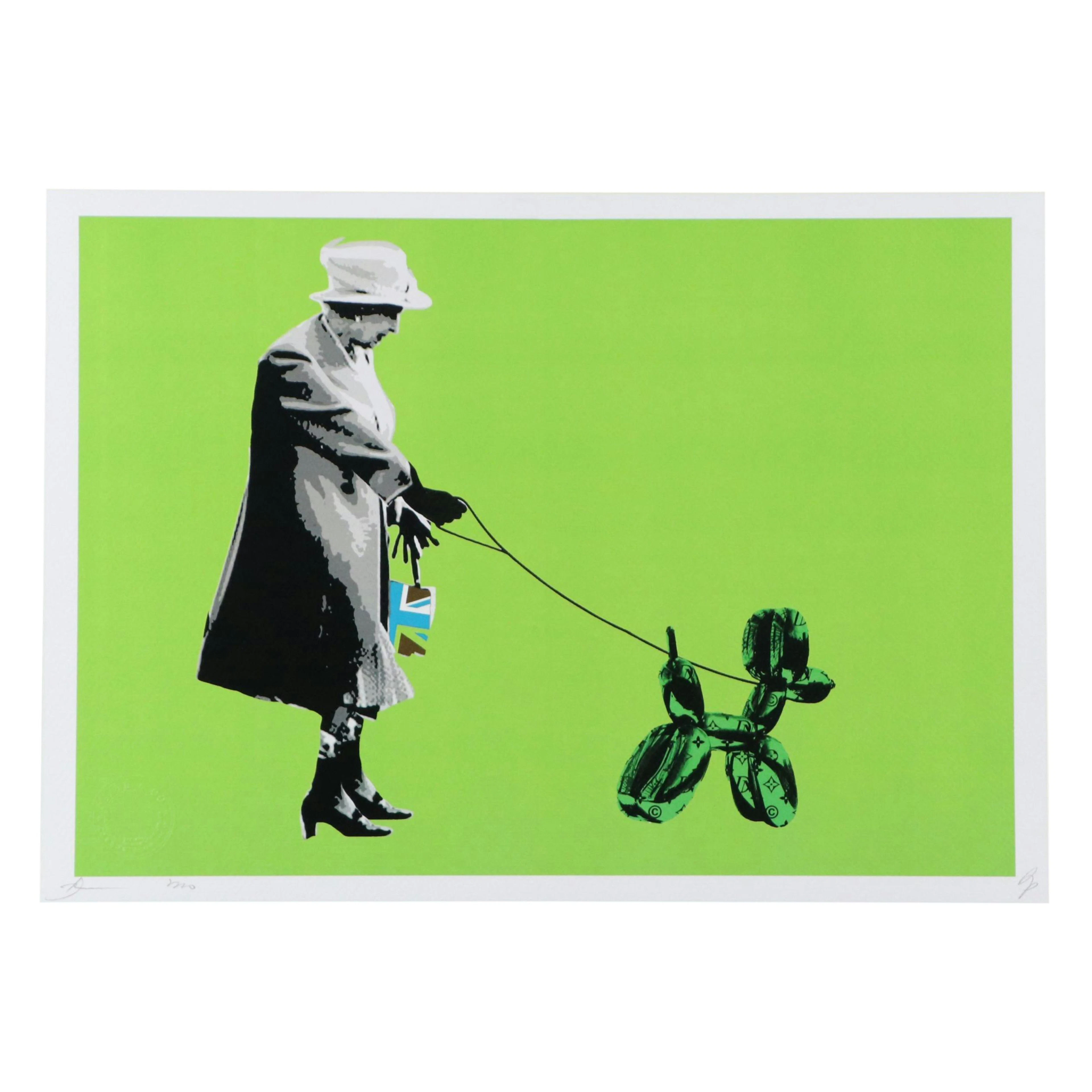 Death NYC Pop Art Digital Print with the Queen x Jeff Koons Balloon Dog, 2020