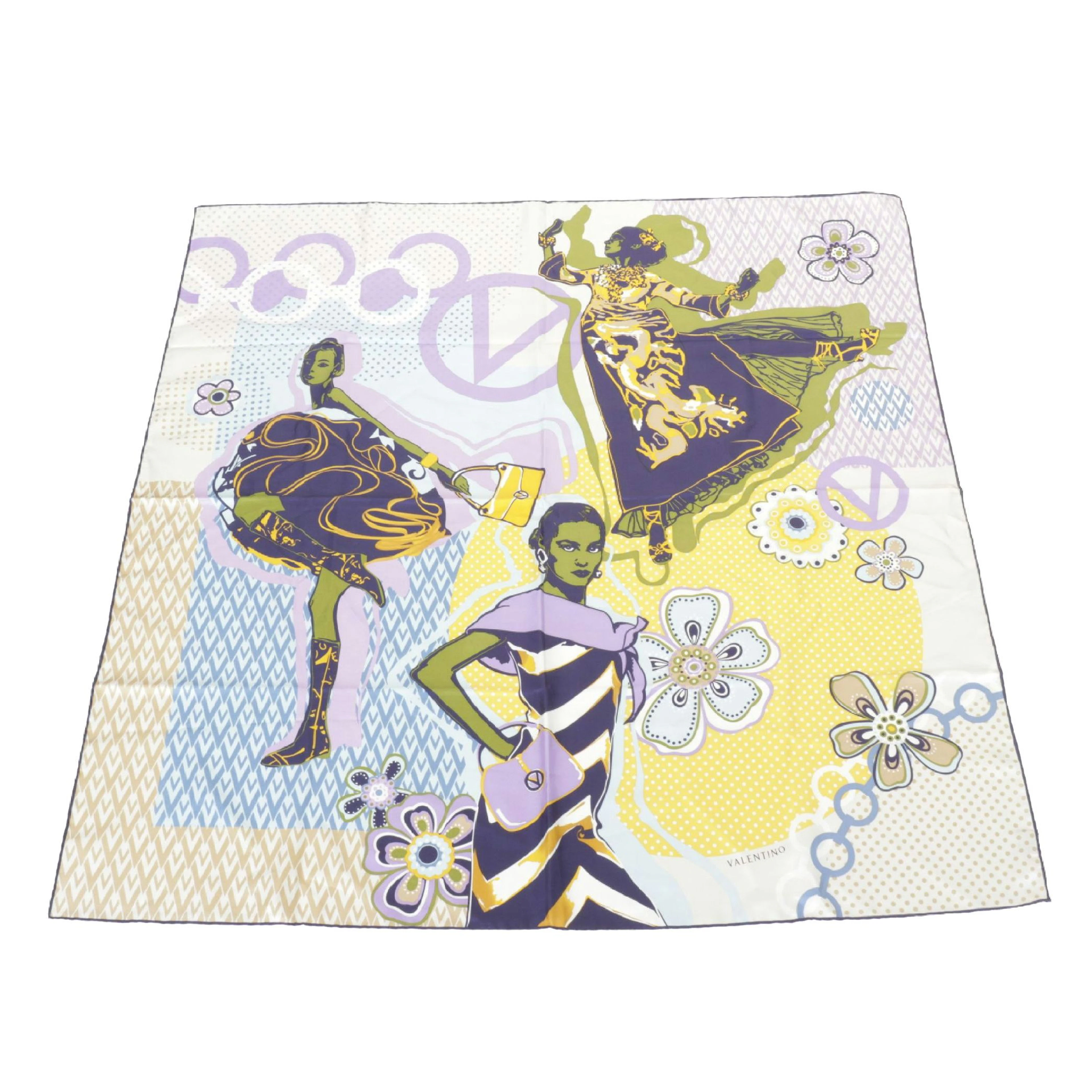 Versace 85 cm Silk Scarf in Geometric Graphic Print