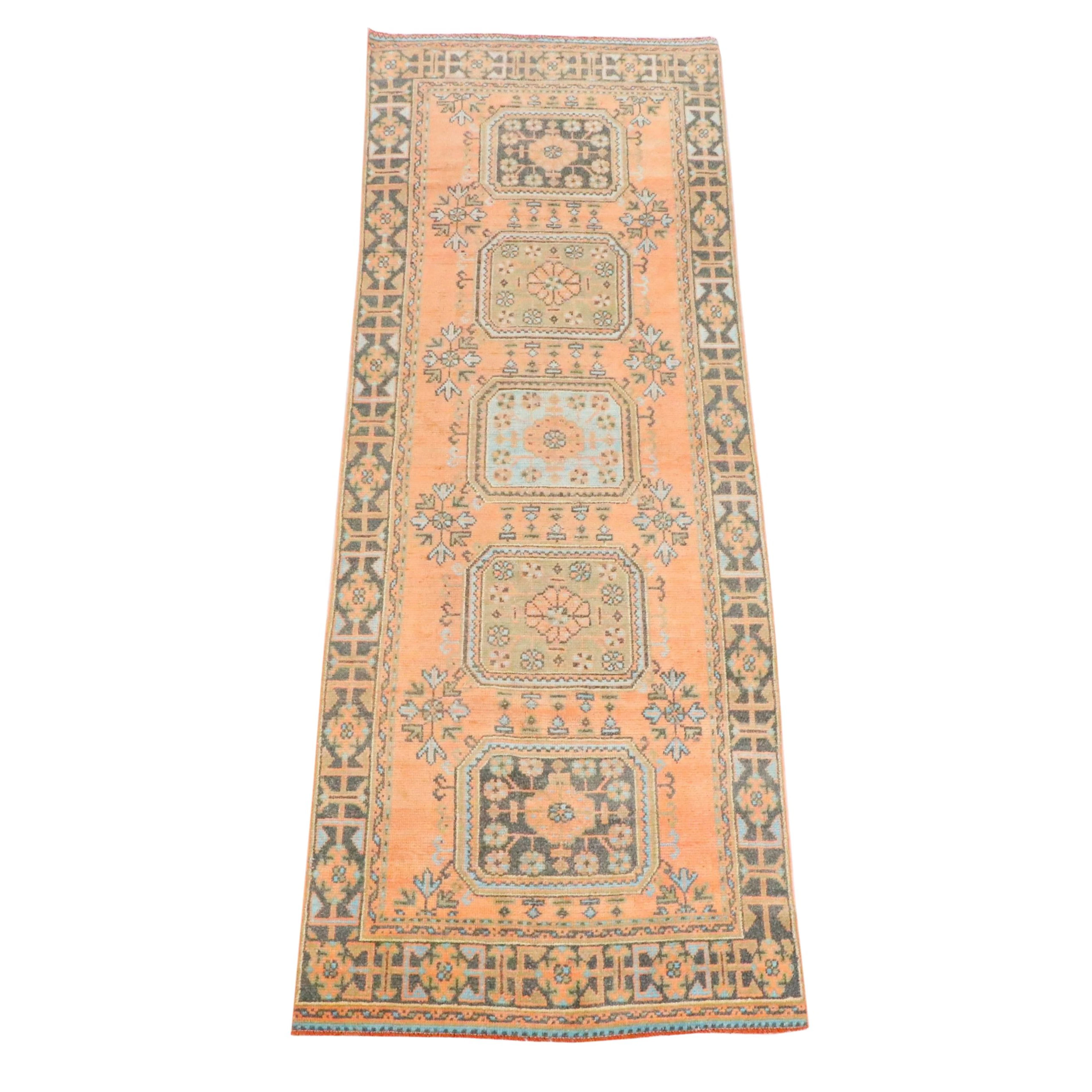 3'11 x 11'2 Hand-Knotted Turkish Anatolian Long Rug