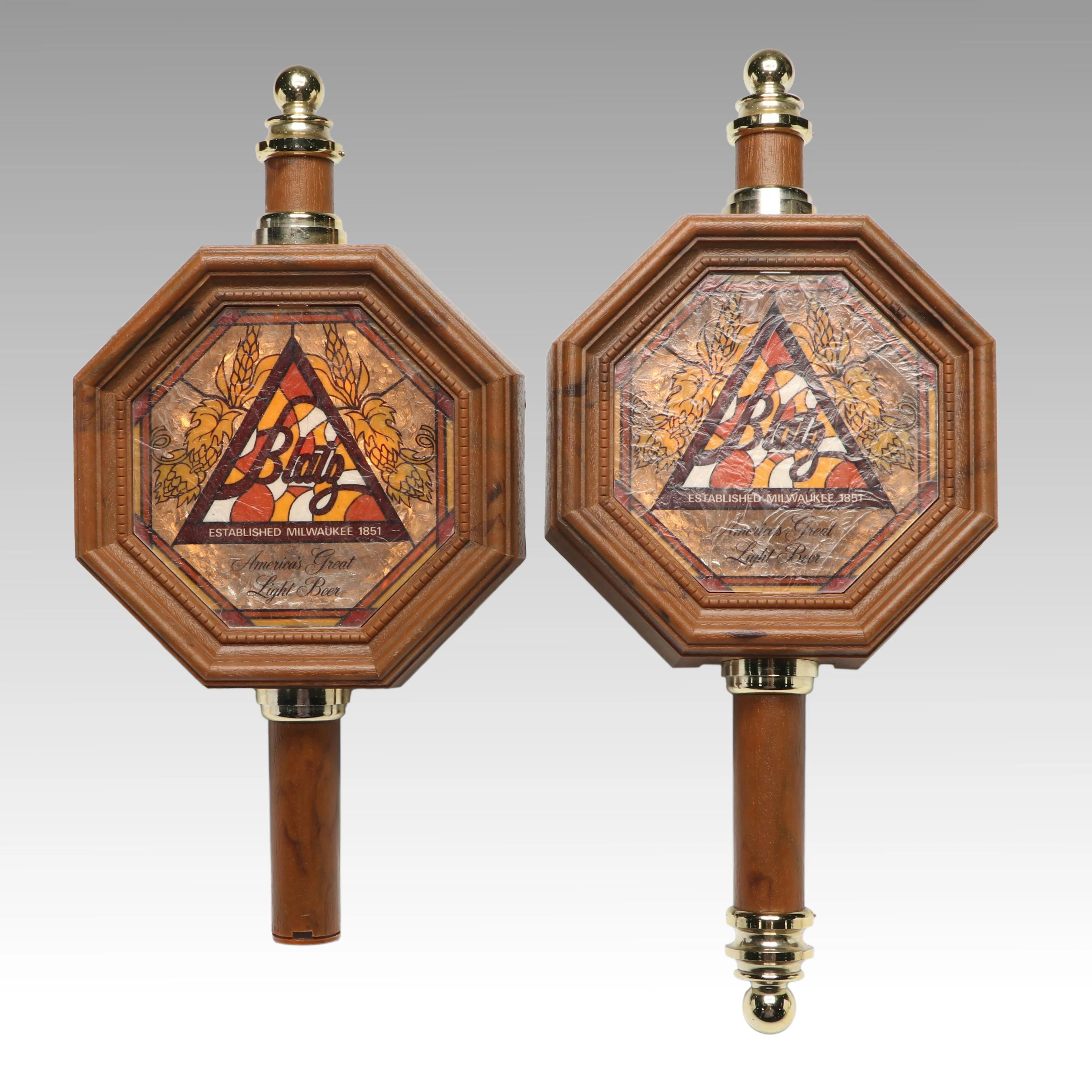Blatz Beer Milwaukee Illuminated Wall Sconces, 1970s