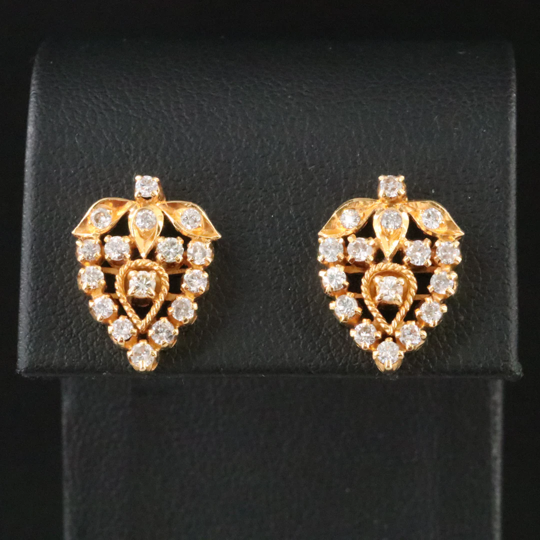 18K 0.93 CTW Diamond Earrings