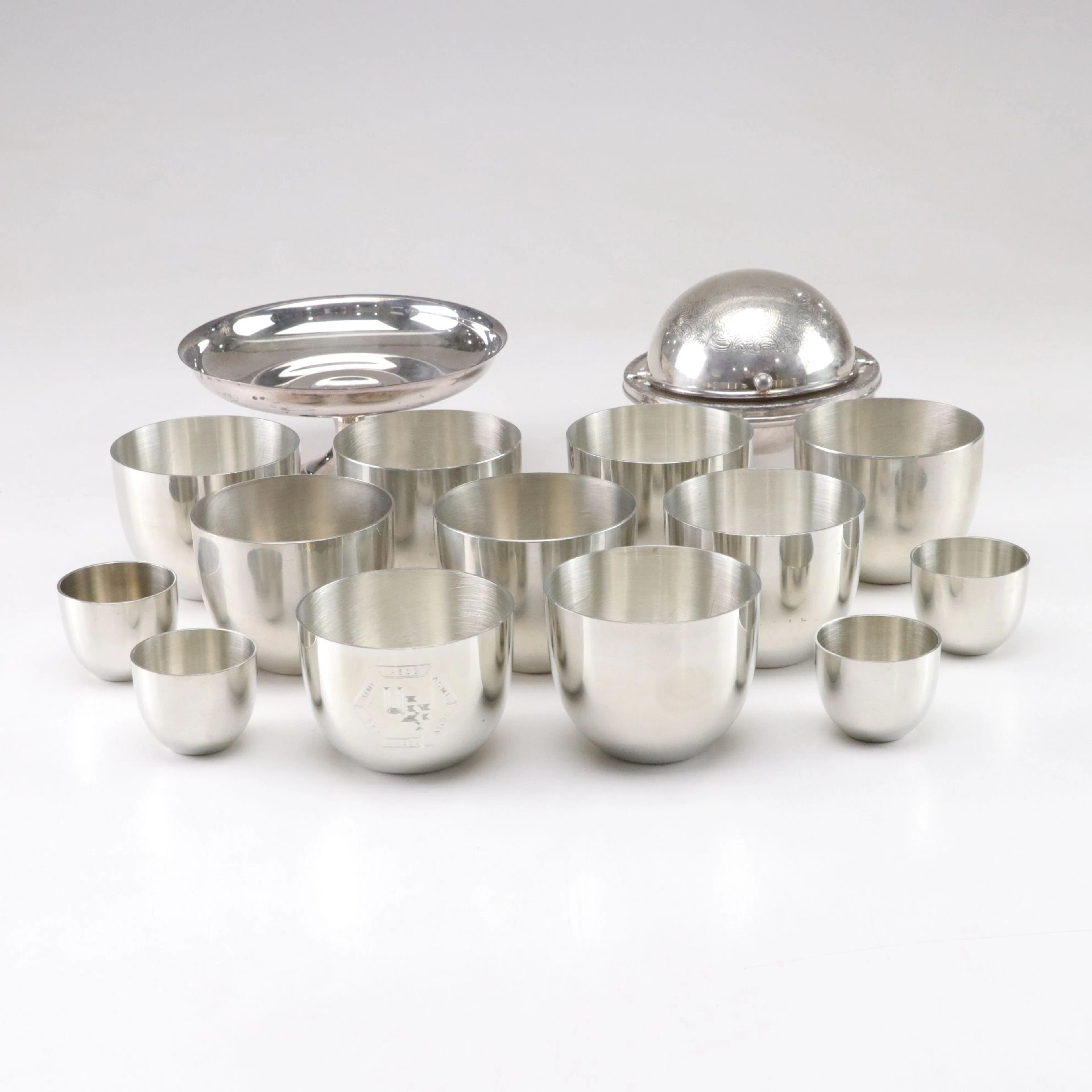 Steiff "Thomas Jefferson" Pewter Cups and Shot Glasses and More