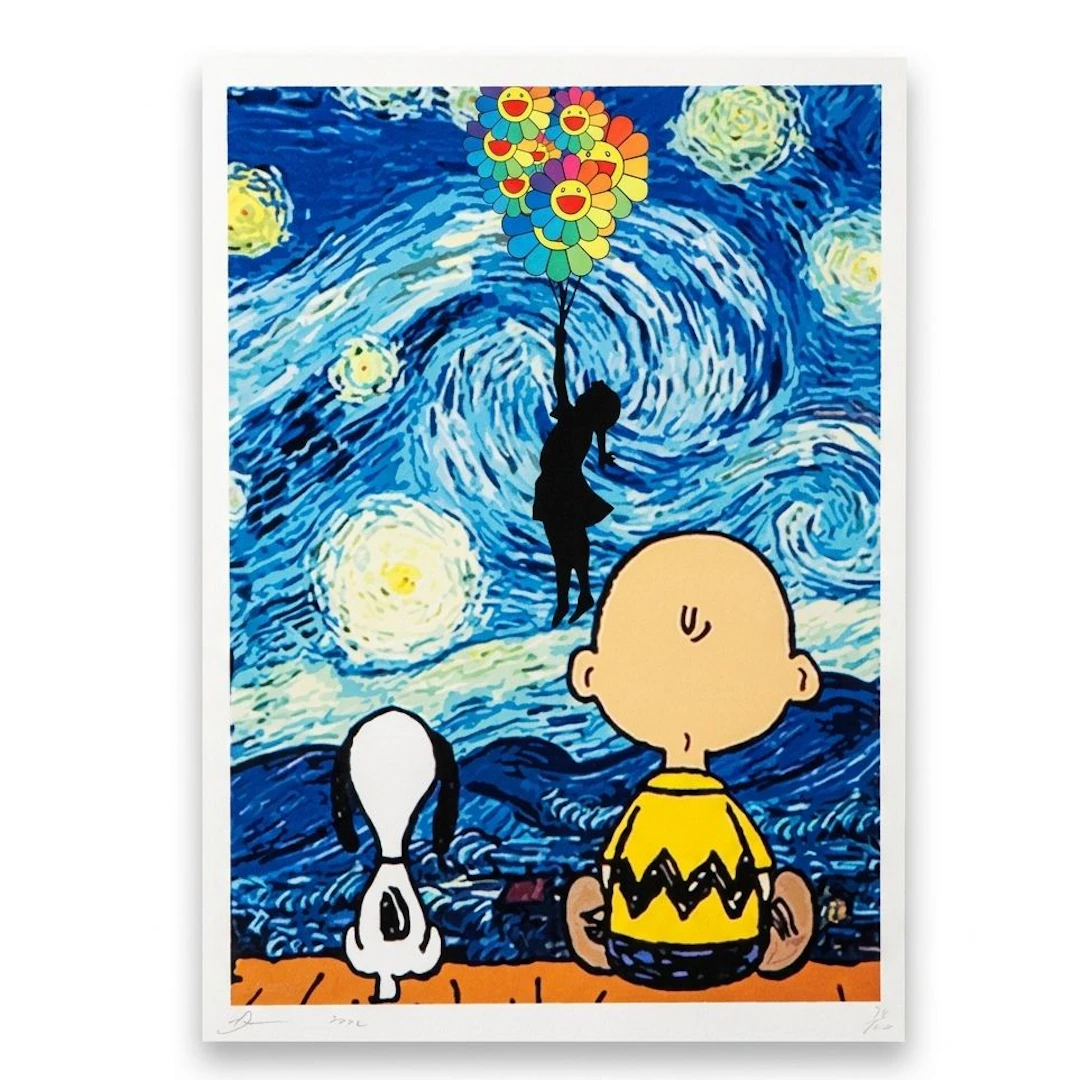 Death NYC Pop Art Graphic Print Peanuts x Van Gogh, 2022
