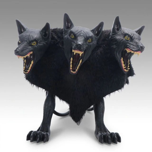 Three Headed Wolf Animatronic Figurine