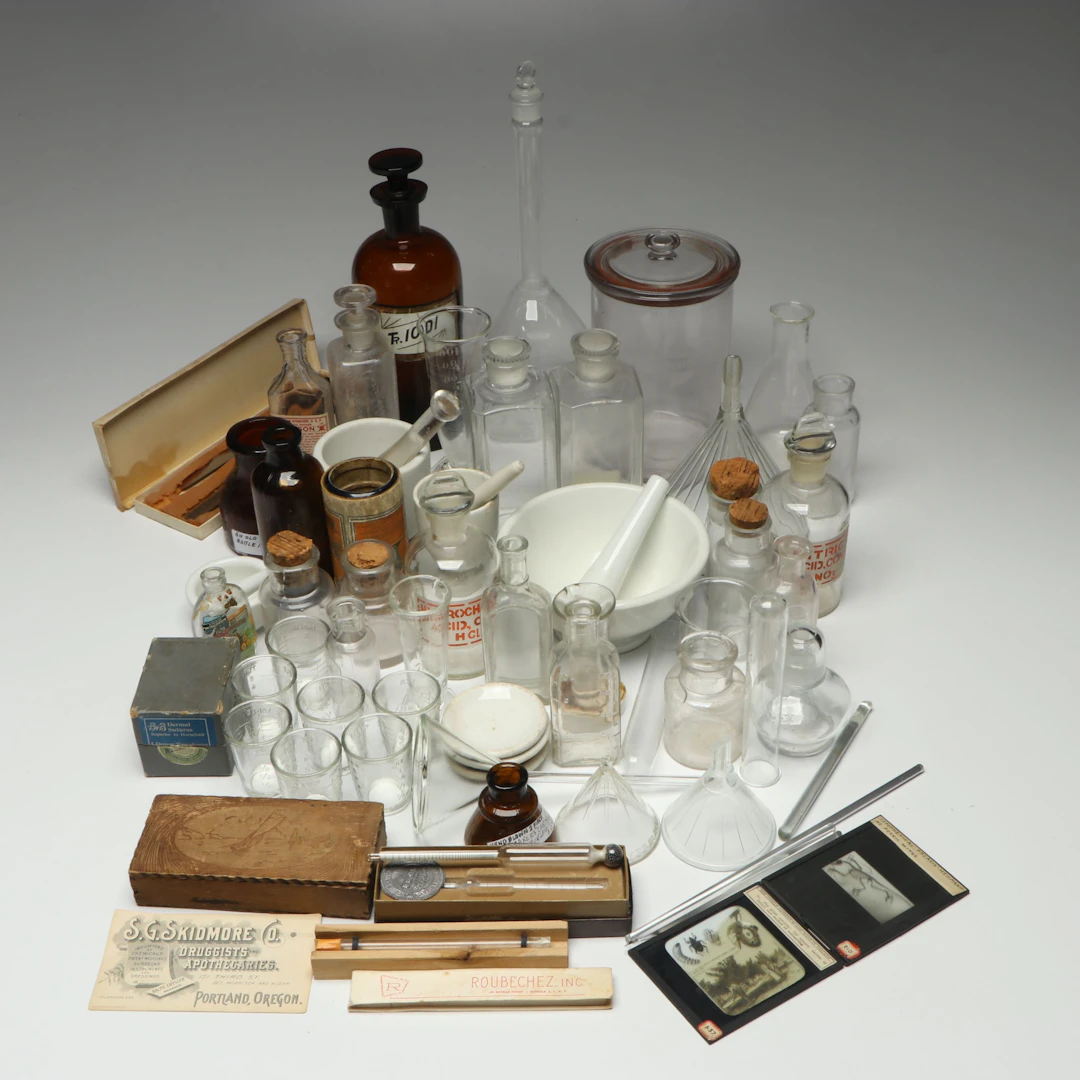 Apothecary Jars, Mortar and Pestles and More Pharmacy Equipment