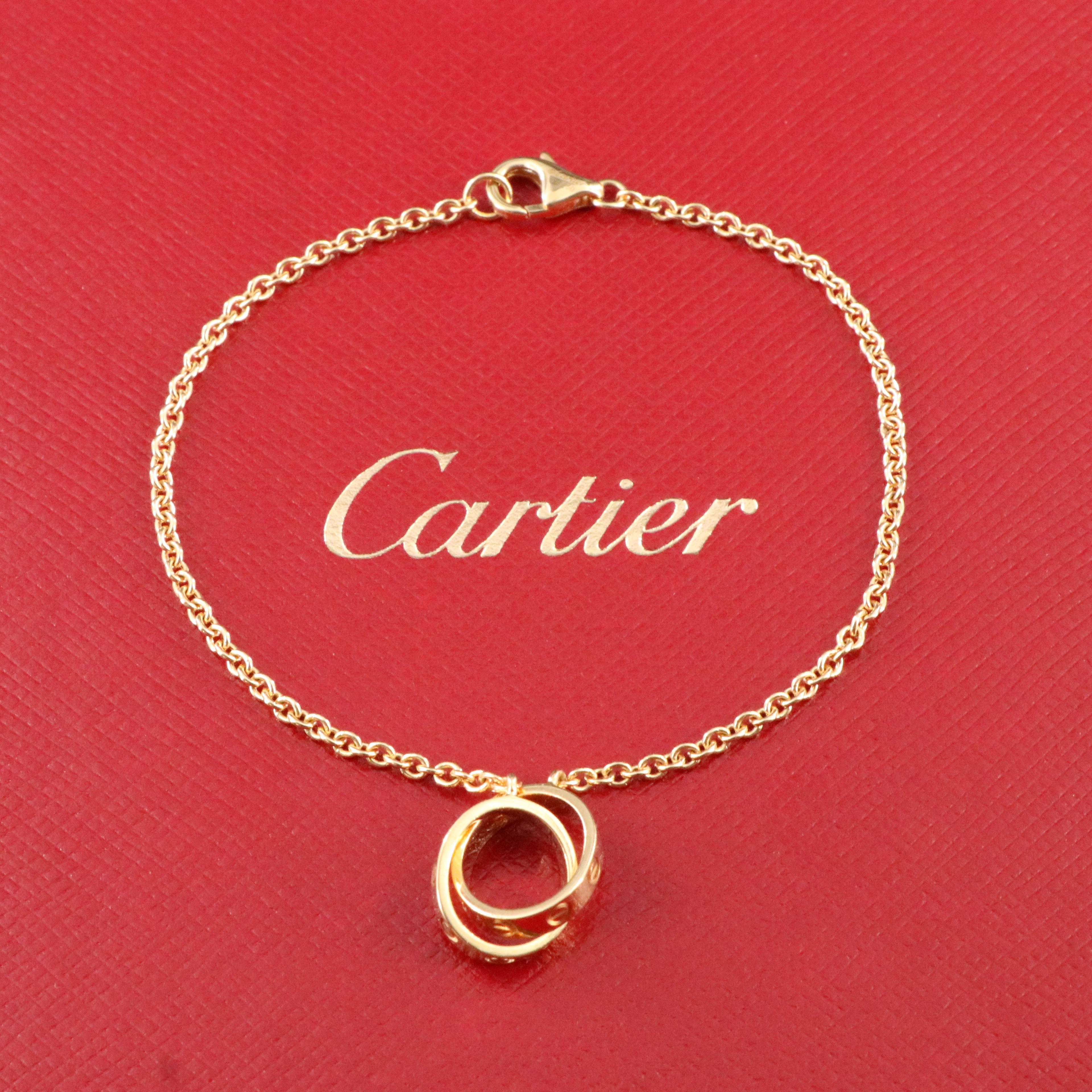 Cartier LOVE 18K Double Ring Bracelet with COA
