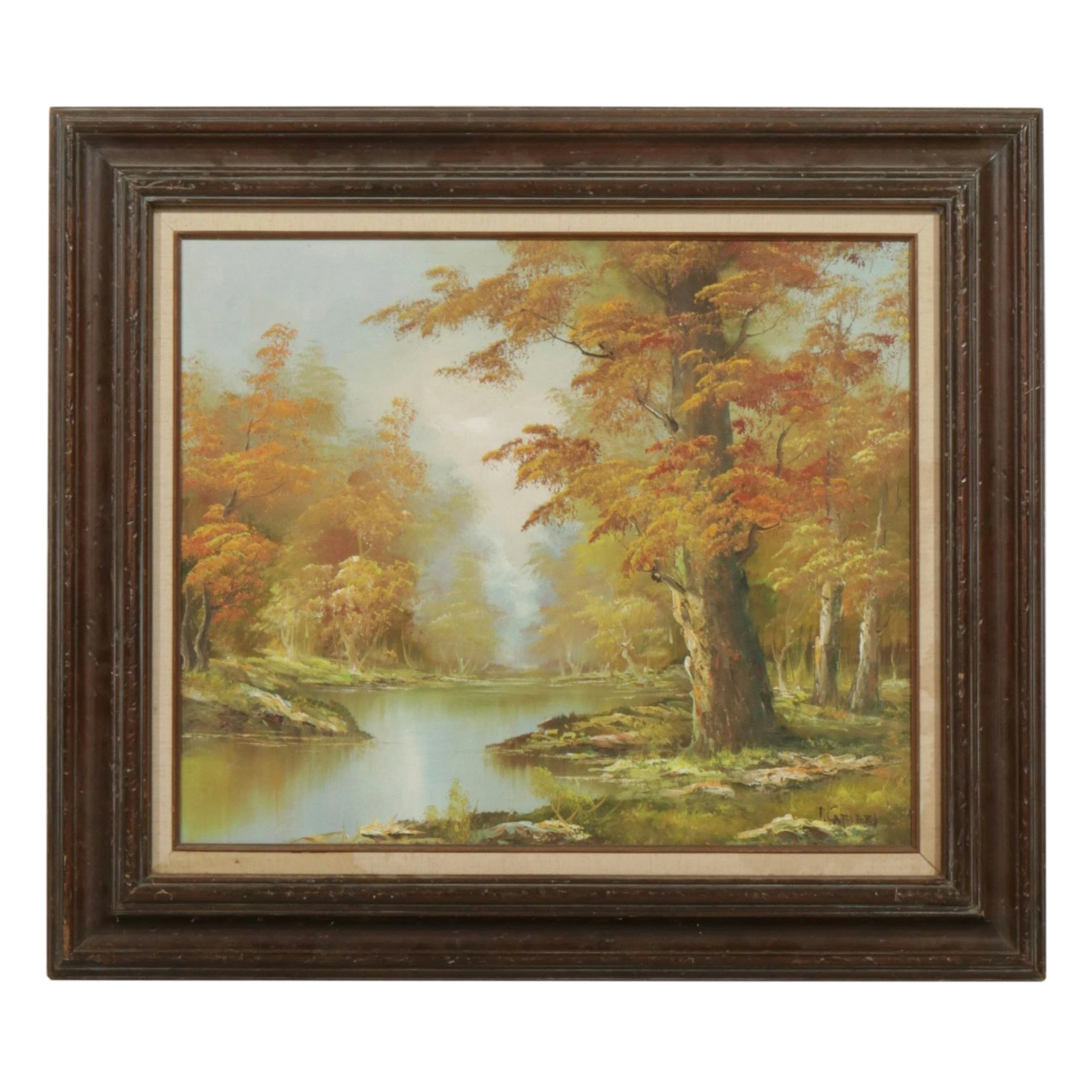 Irene Cafieri Landscape Oil Painting of Autumn Forest Scene