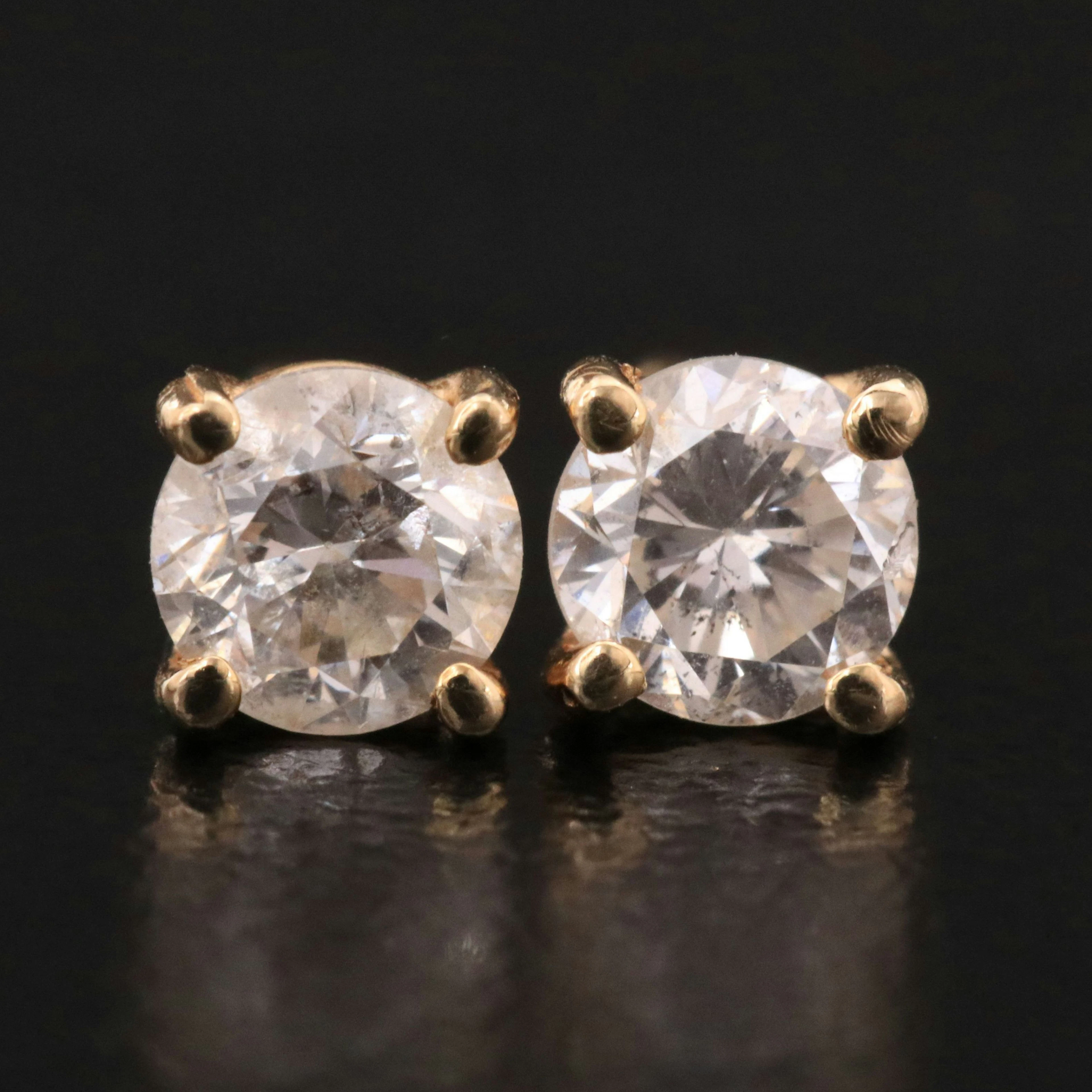 14K 0.54 CTW Diamond Solitaire Earrings