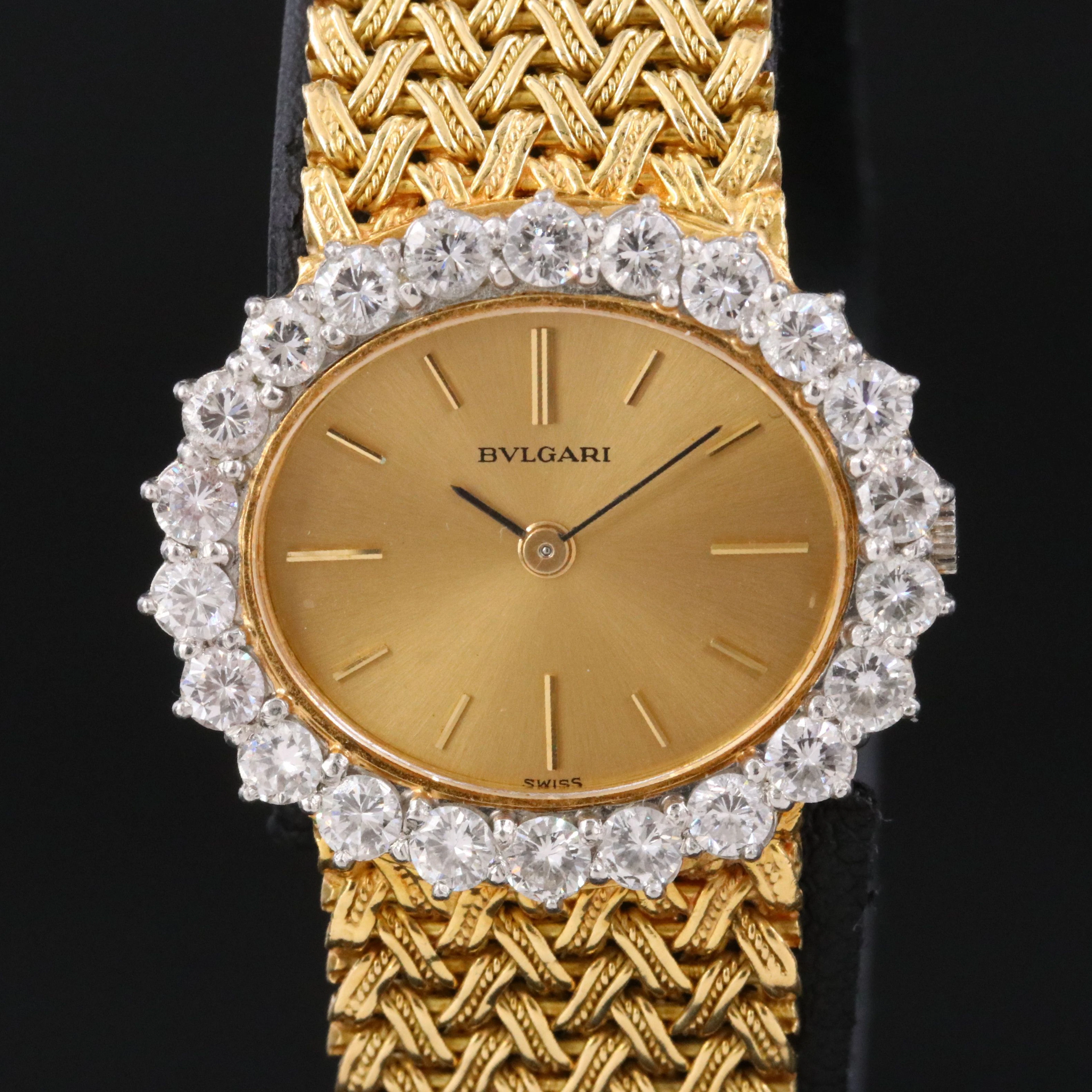 BVLGARI Piaget 18K 2.00 CTW Diamond Vintage Cocktail Watch