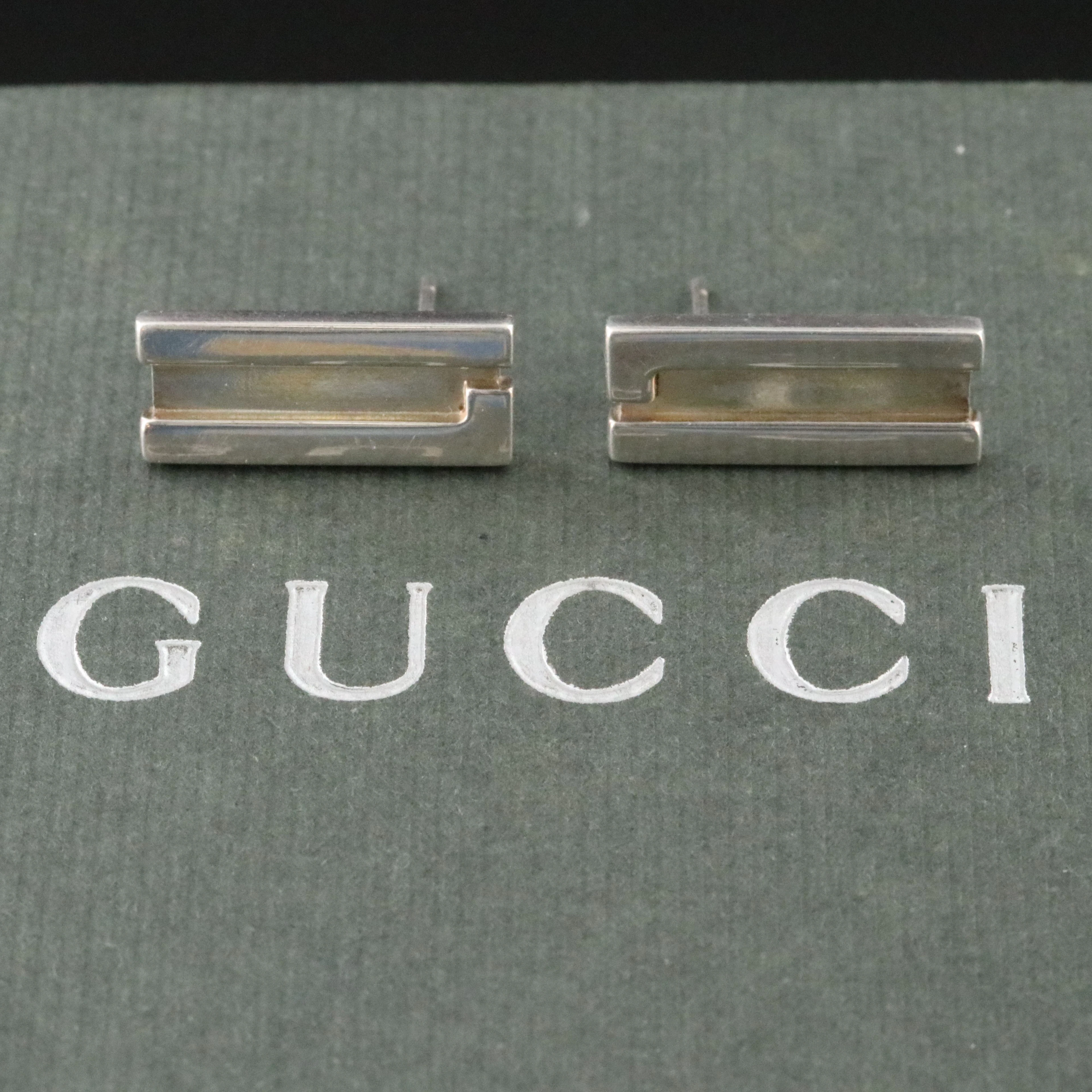 Gucci Sterling Bar Earrings