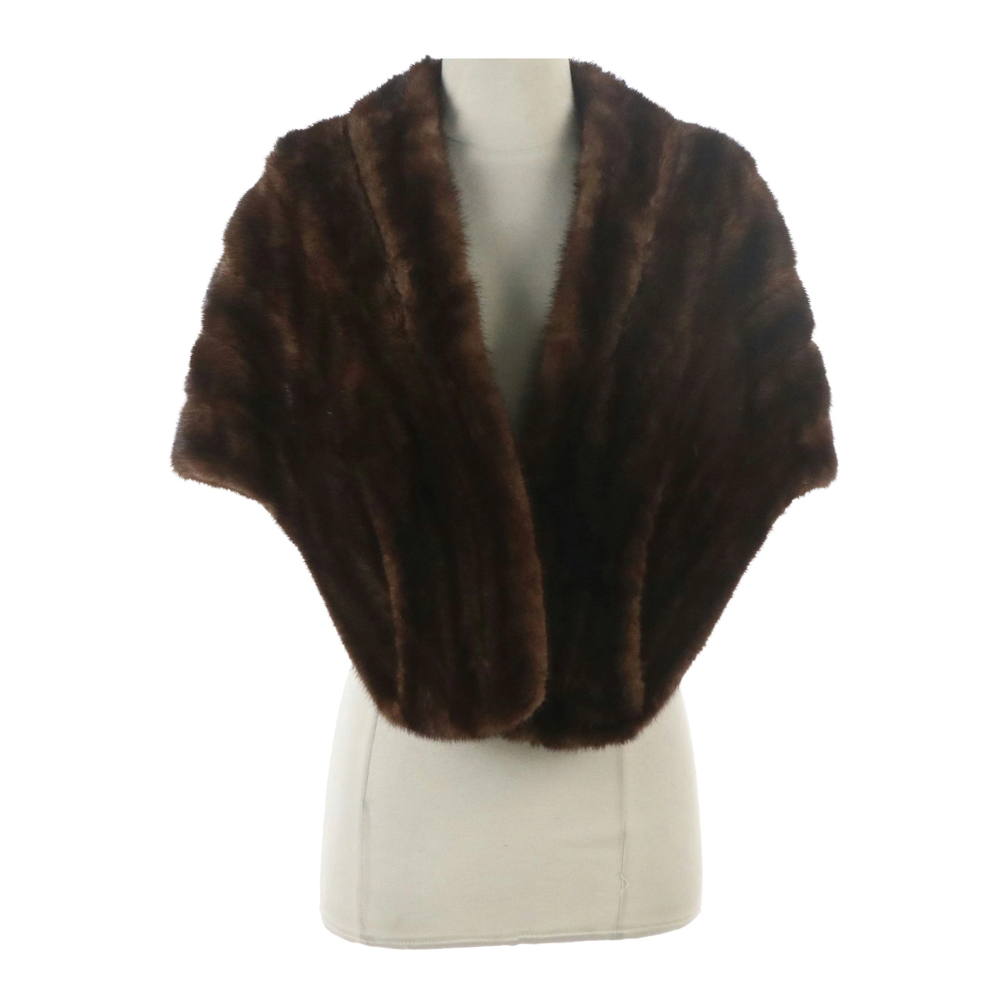 Chocolate Brown Mink Fur Stole