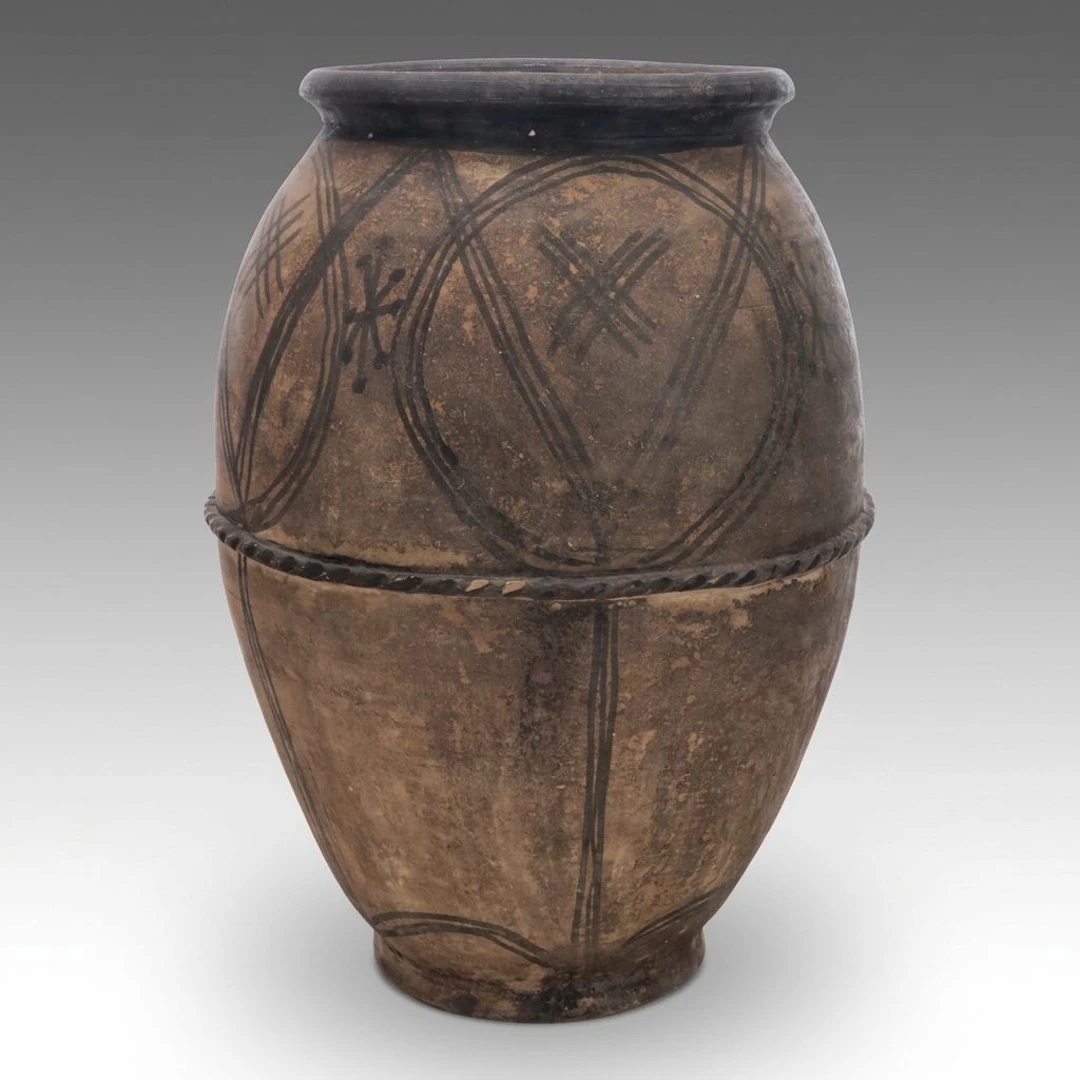 North African Painted Earthenware Jar, 19th Century or Earlier