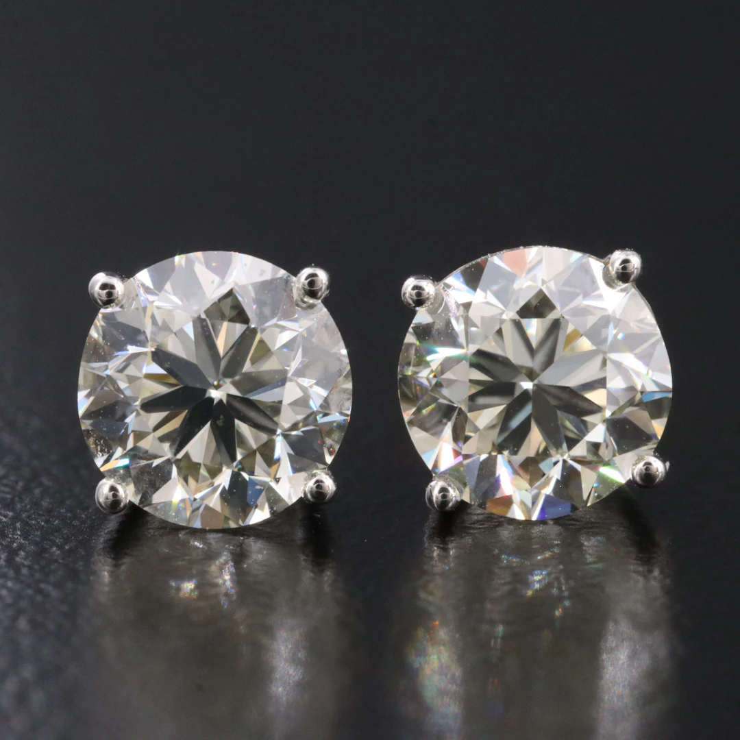 Platinum 3.03 CTW Diamond Stud Earrings