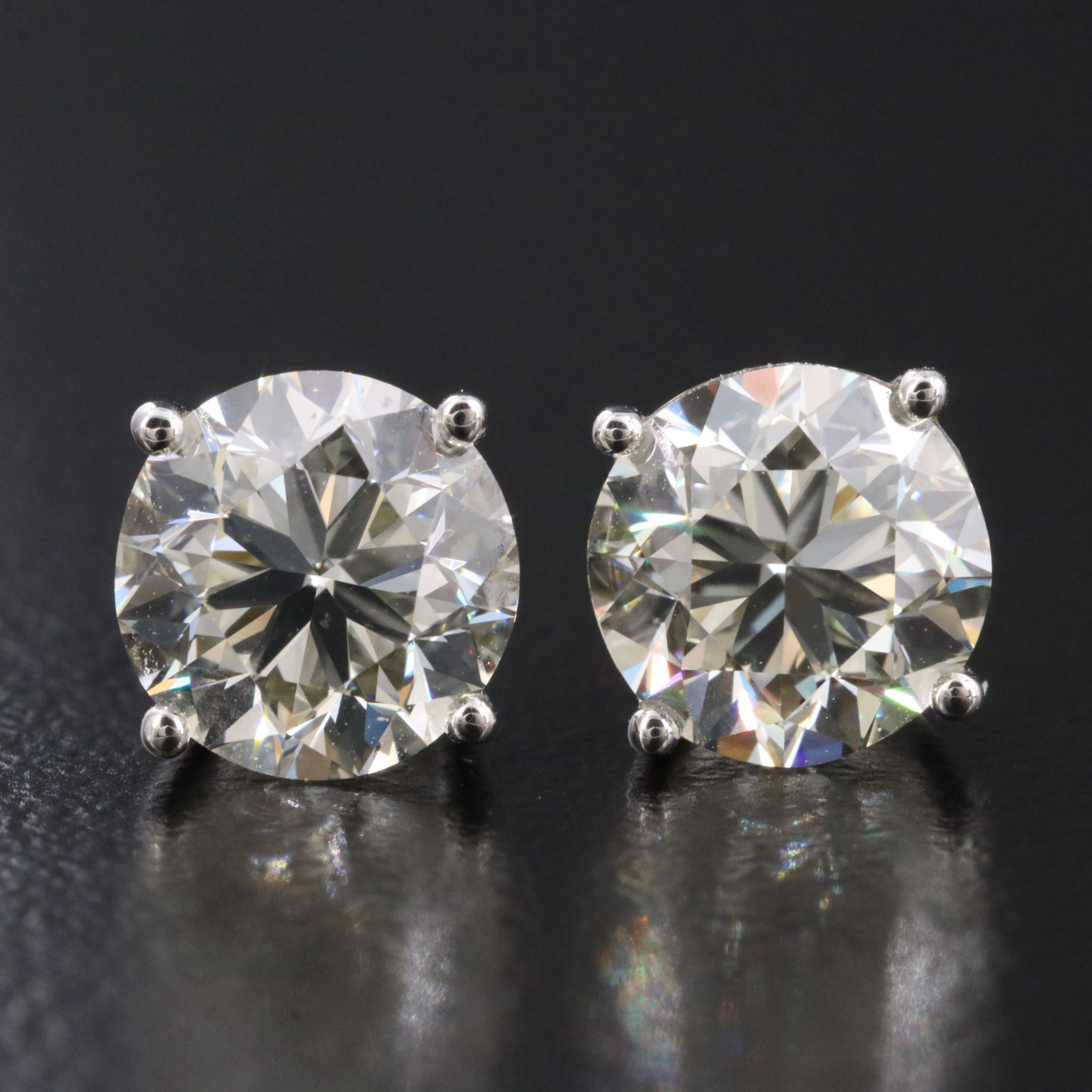 Platinum 3.03 CTW Diamond Stud Earrings