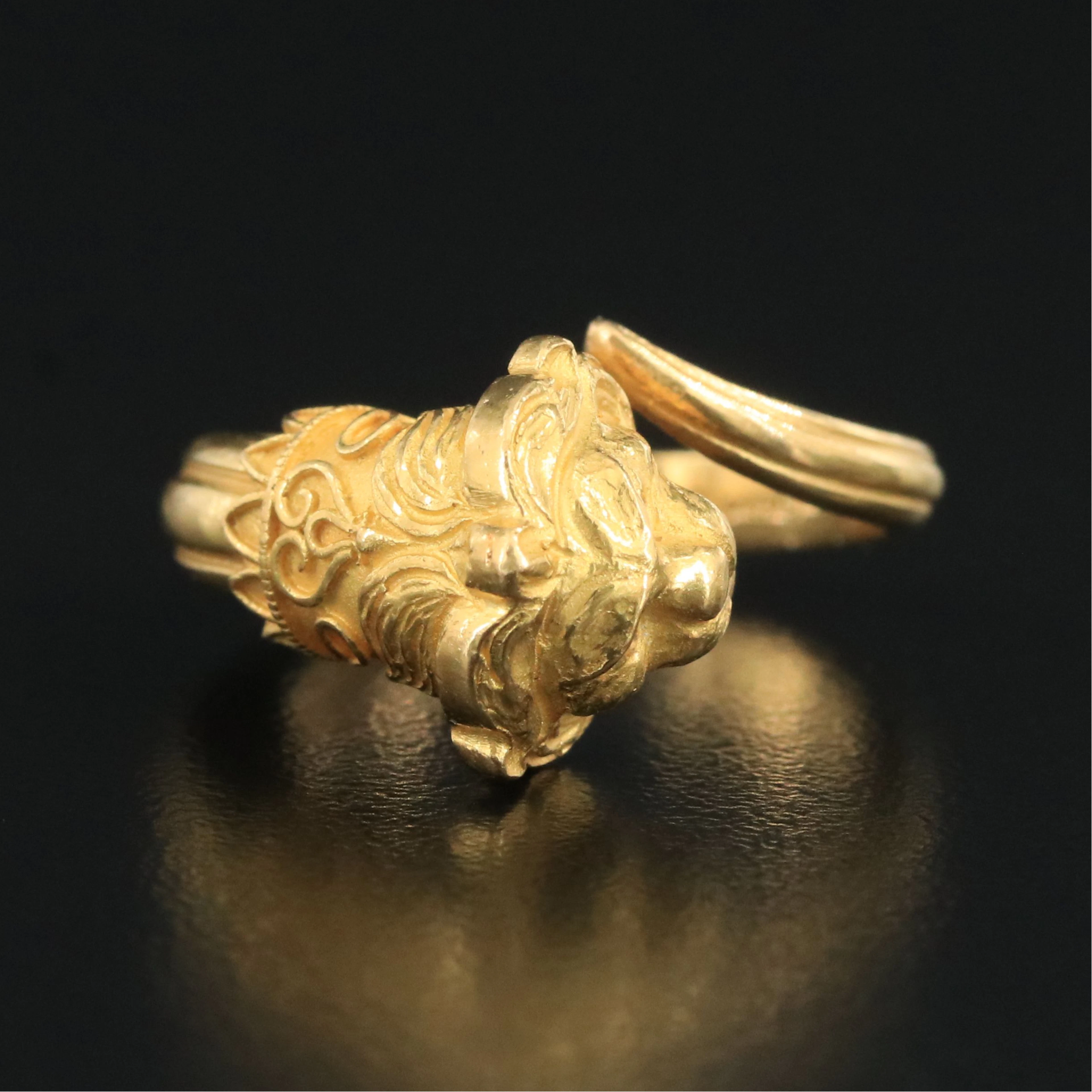 Ilias Lalaounis 18K Figural Lion Wrap Ring