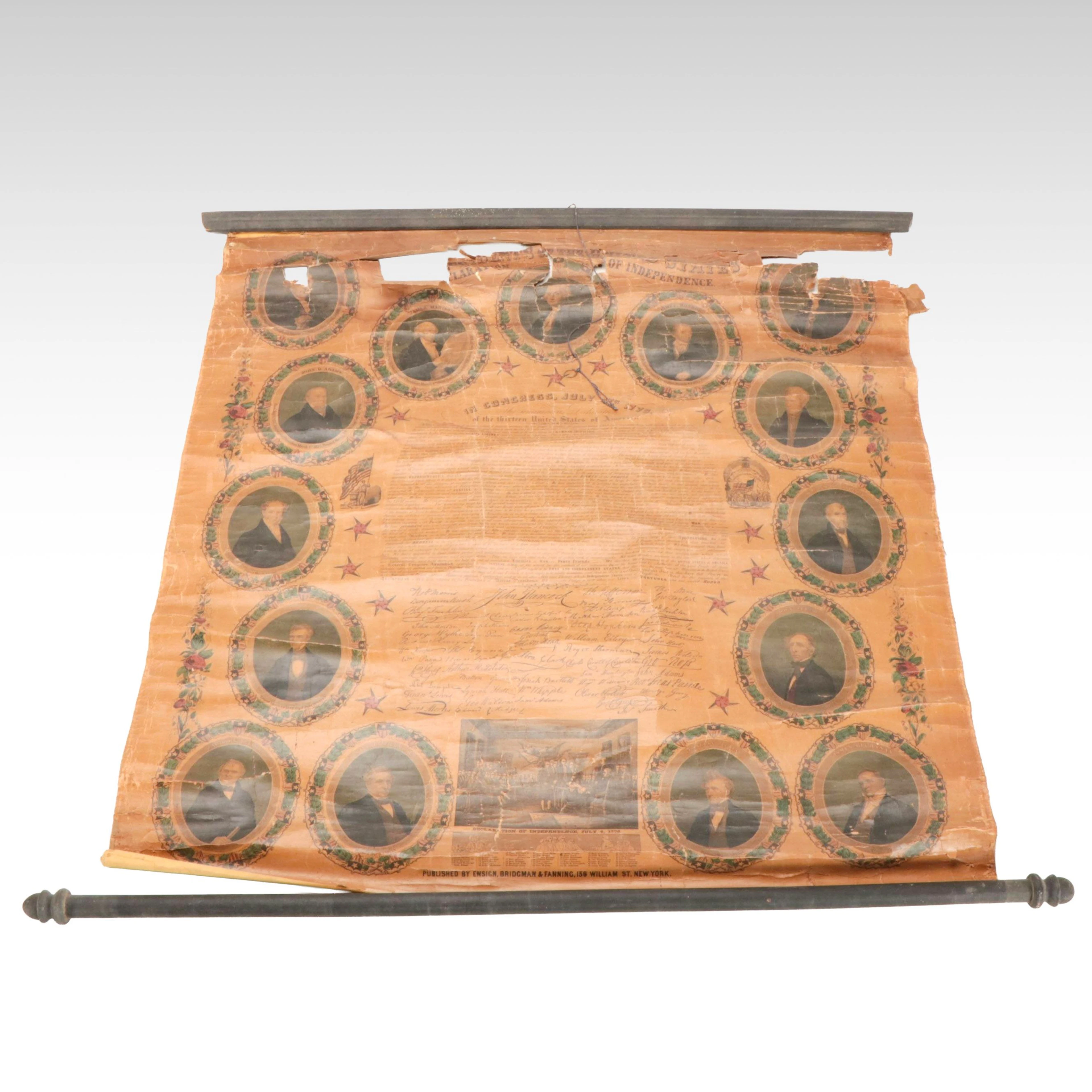 Early Ensign, Bridgman & Fanning "Presidents of the United States" Wall Hanging