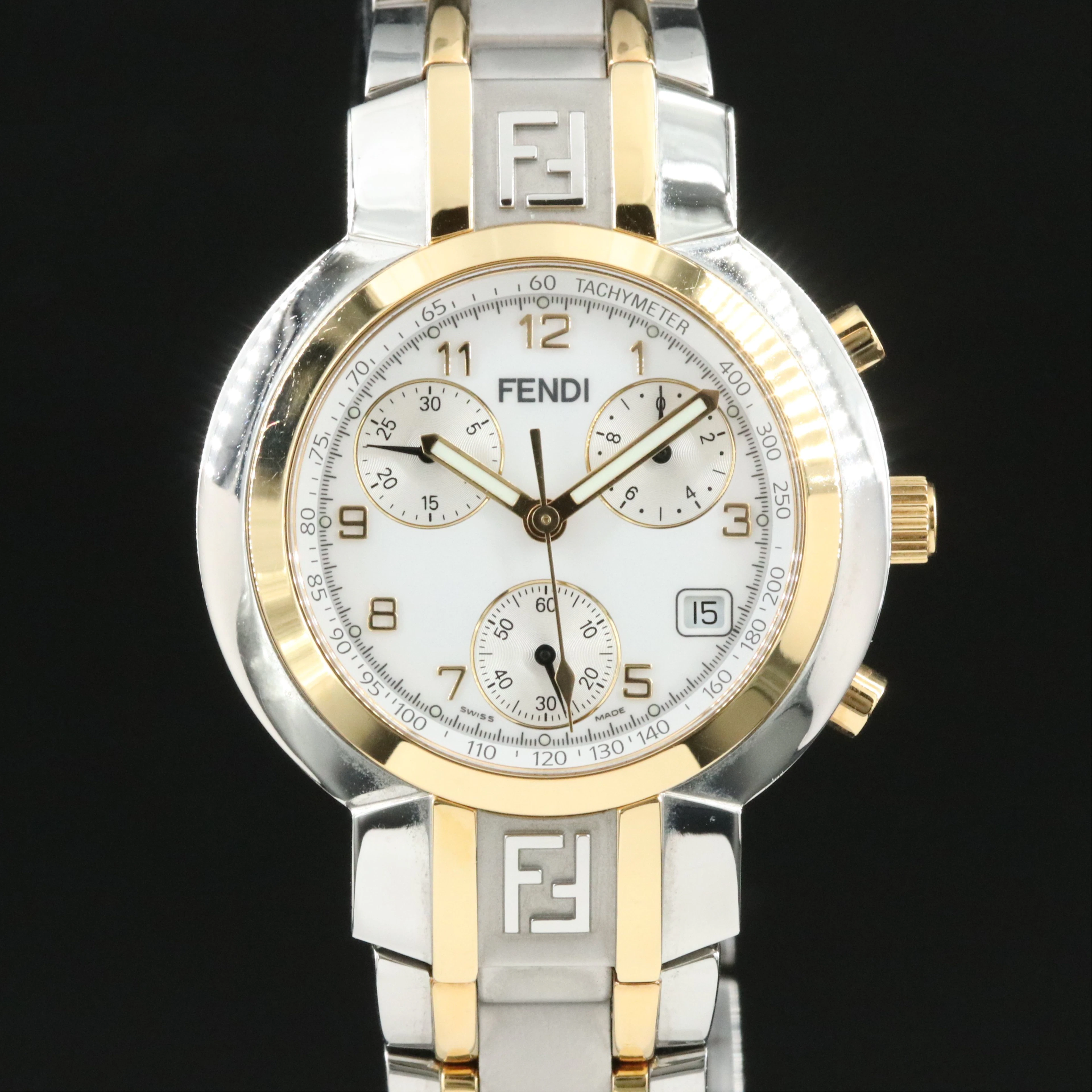 Fendi Orologi 4500G Chronograph 39mm Two-Tone Quartz Watch