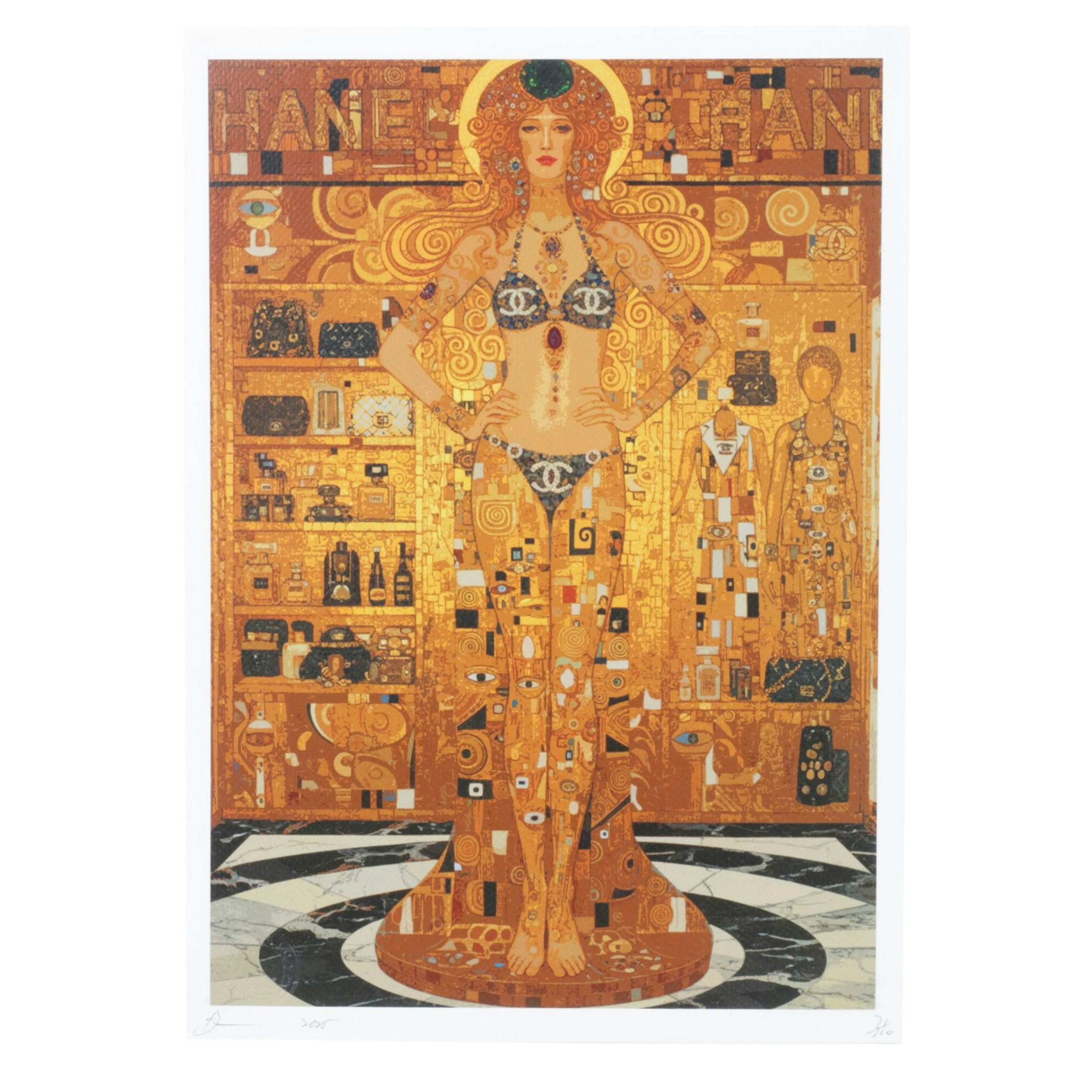 Death NYC Pop Art Digital Print Homage to Gustav Klimt x Chanel, 2025