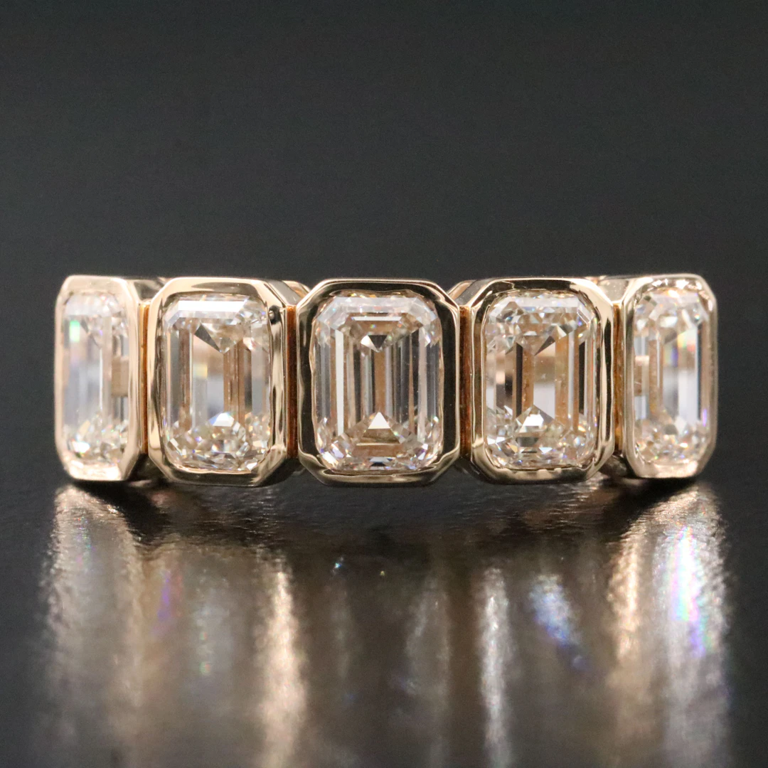 14K 3.51 CTW Diamond Band with GIA Reports