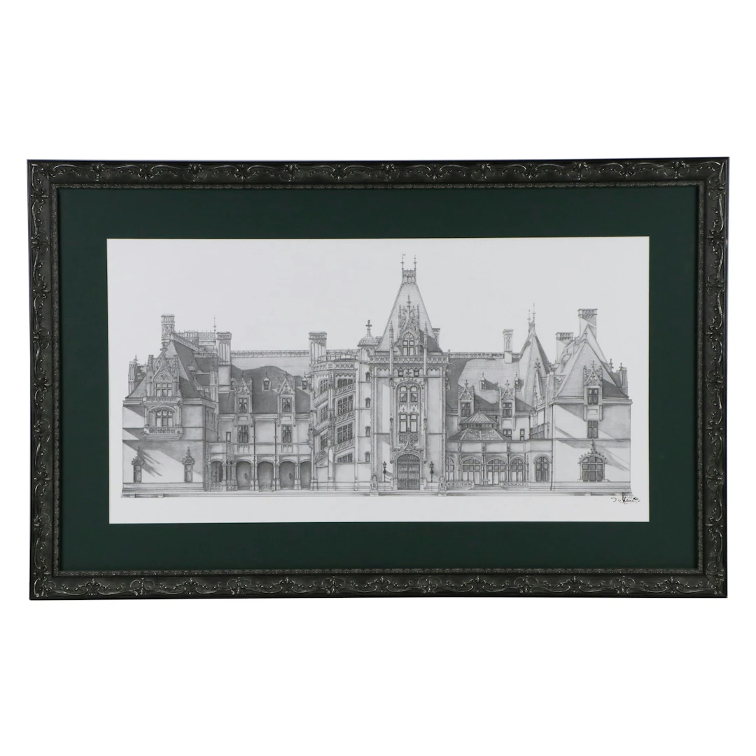 Shane Kindschi Offset Lithograph "Biltmore House," 2016