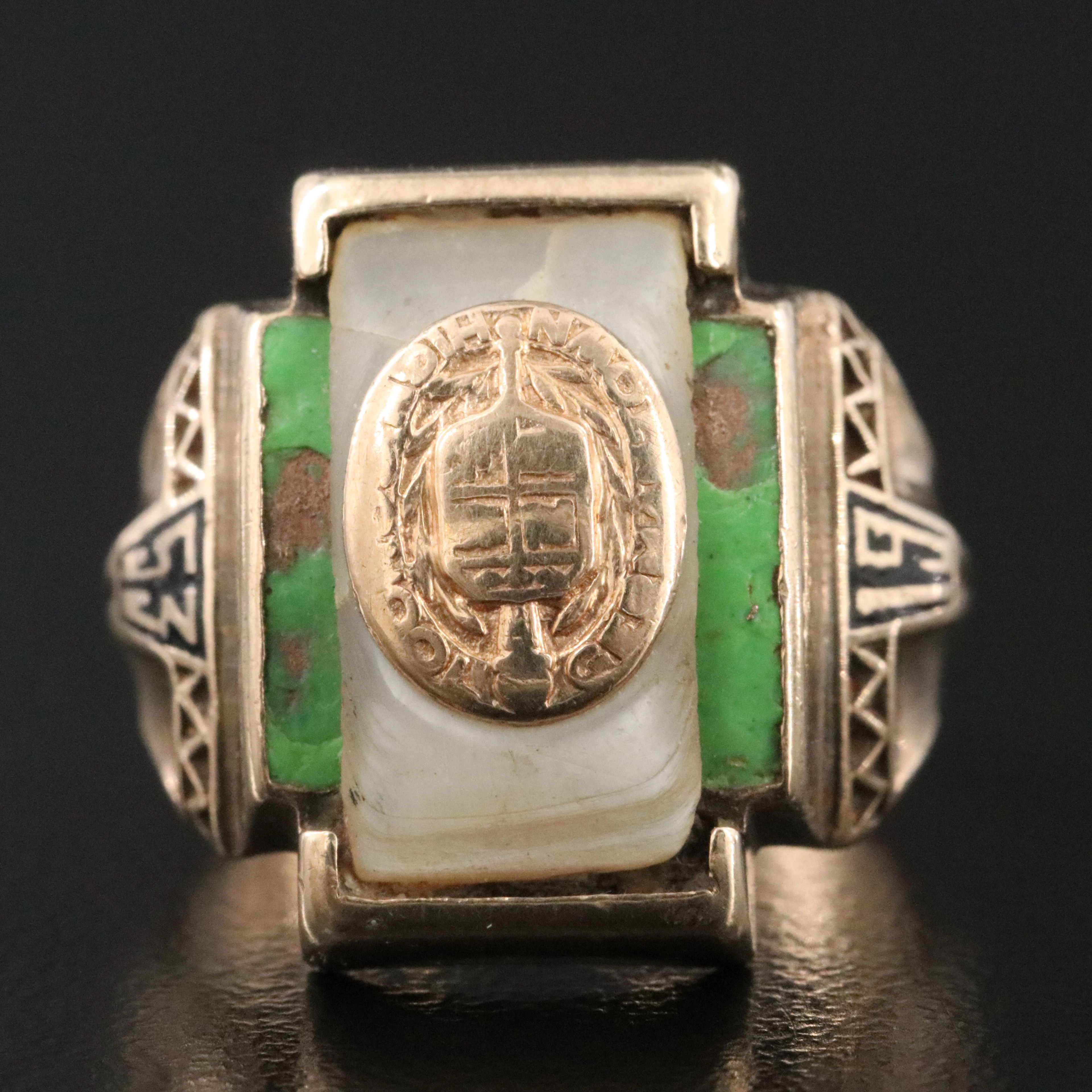 1953 10K Mother-of-Pearl & Enamel Class Ring