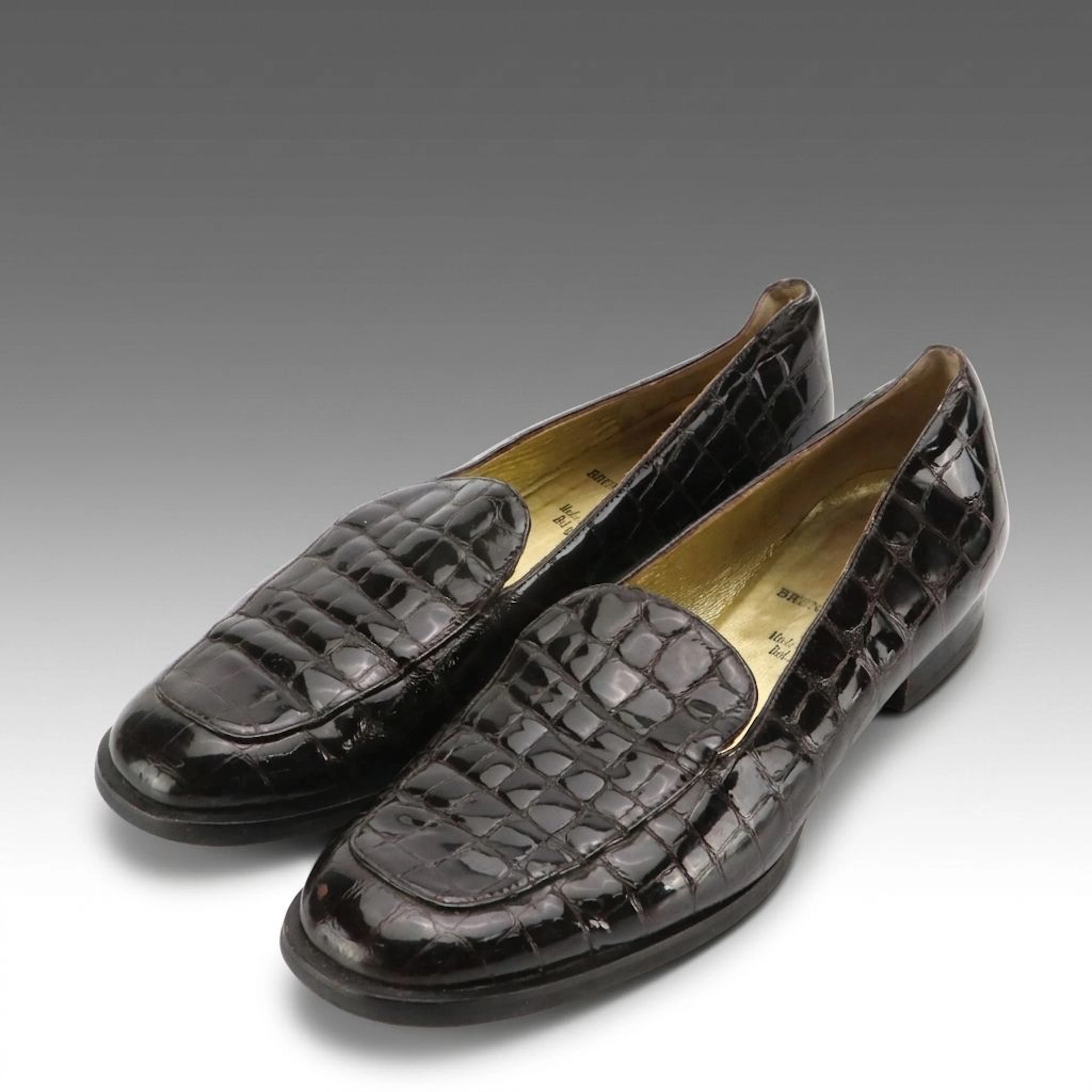 Bruno Magli Croc-Embossed Patent Leather Slip-On Loafers