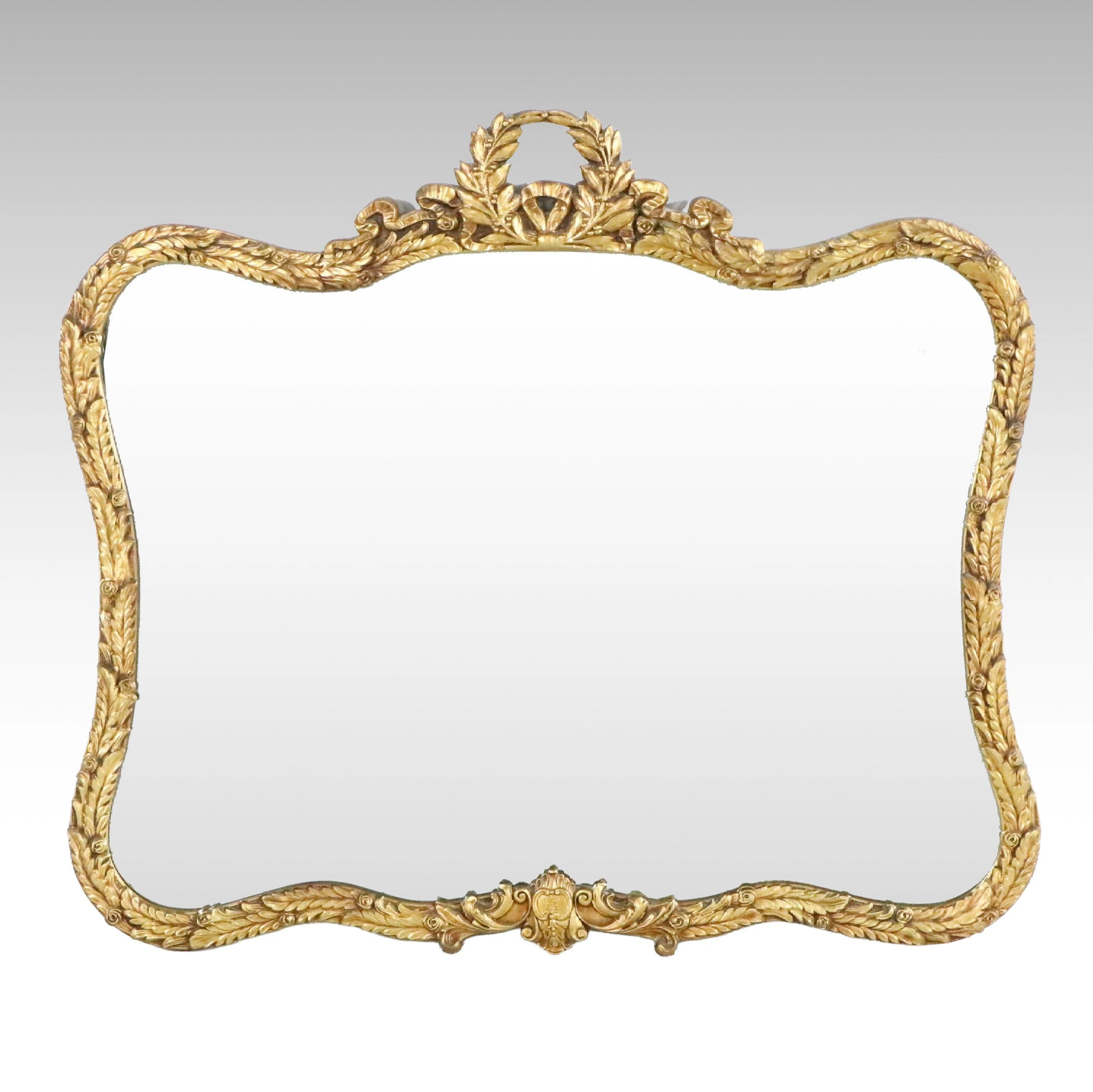 Louis XVI Style Gilt Finished Wood Wall Mirror