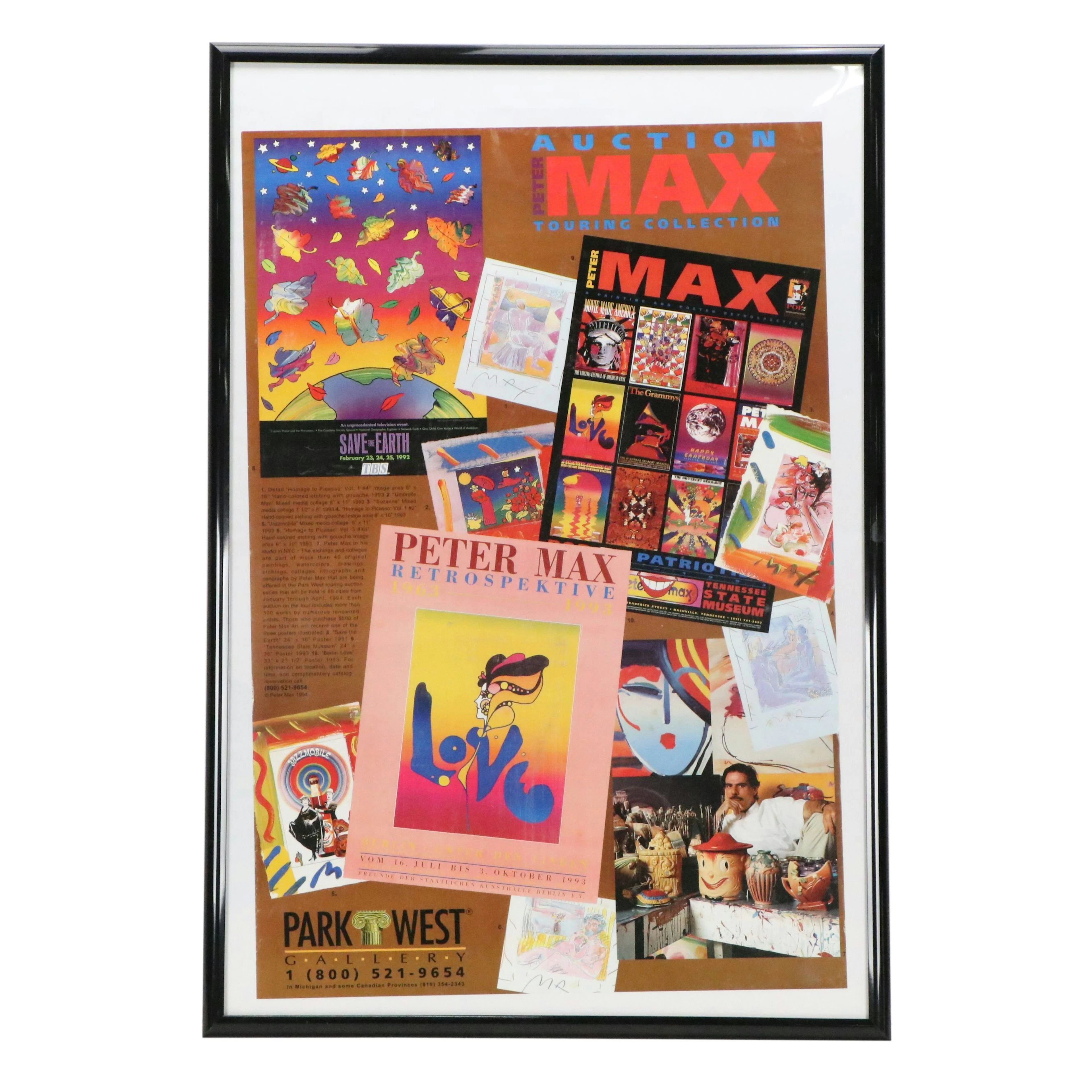 Park West Offset Litho Auction Poster for Peter Max Touring Collection, 1994