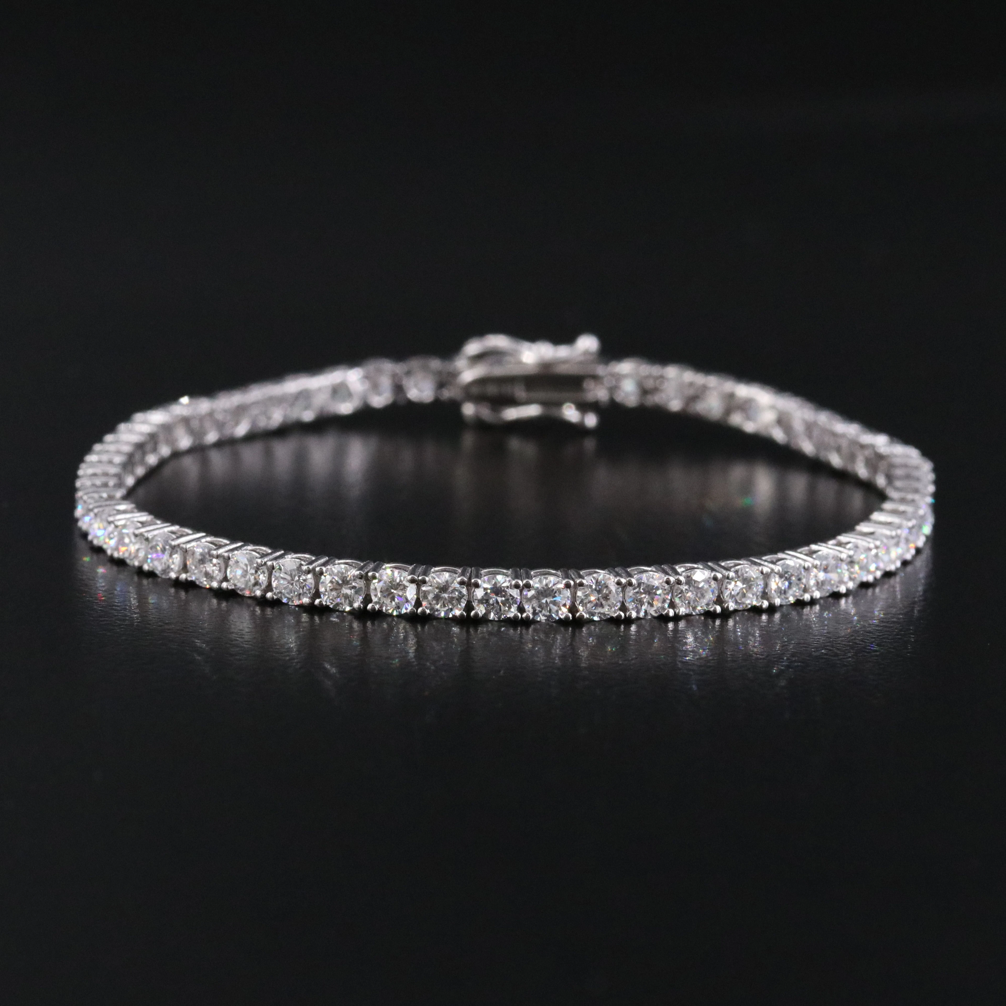 Sterling 4.68 CTW Lab Grown Diamond Line Bracelet