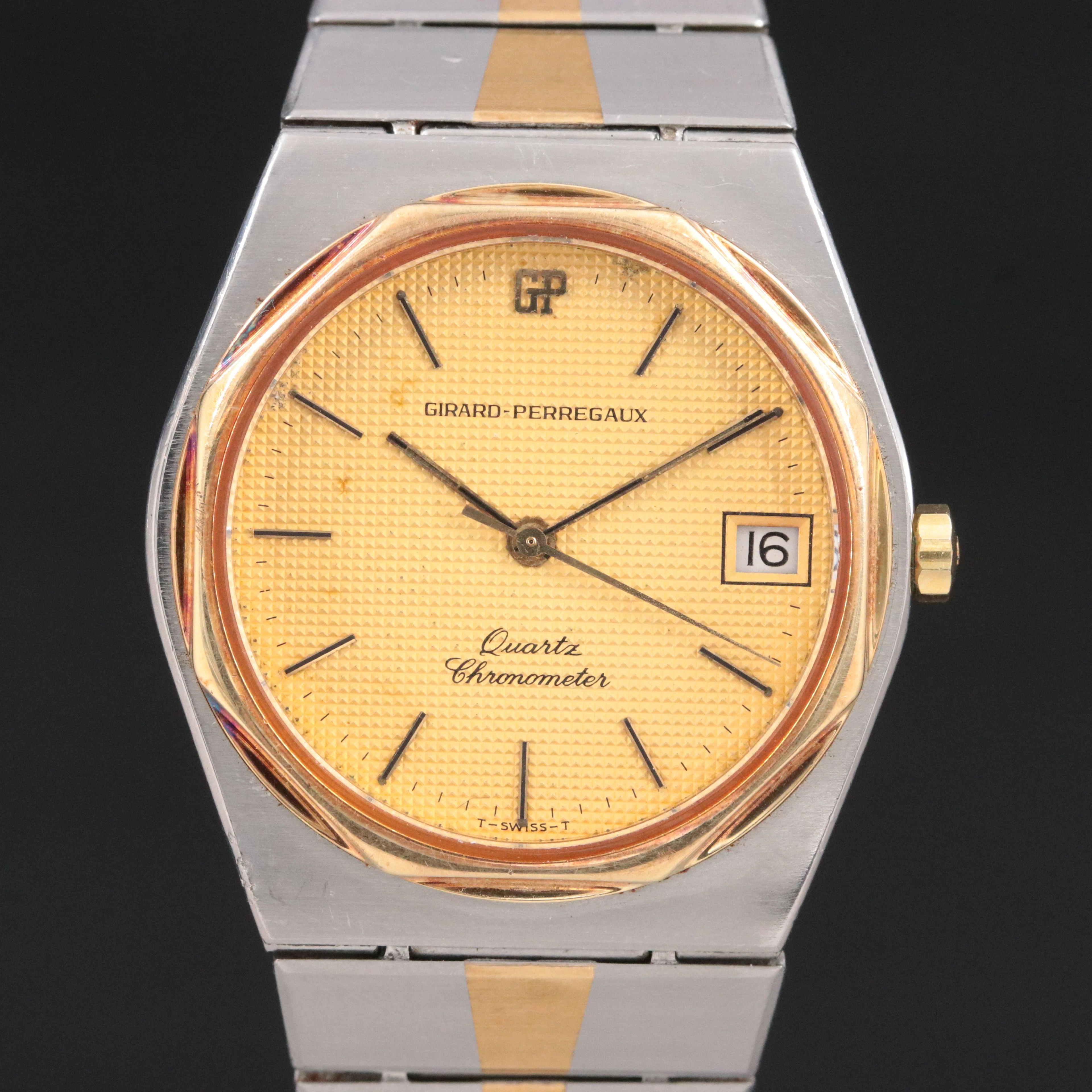 Girard - Perregaux Gerald Genta Design 14K & Steel Quartz Chronometer Watch