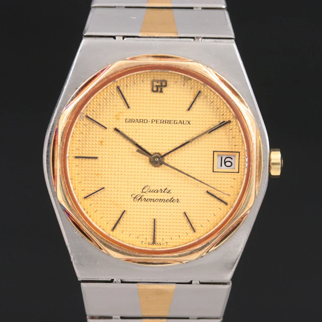 Girard - Perregaux Gerald Genta Design 14K & Steel Quartz Chronometer Watch